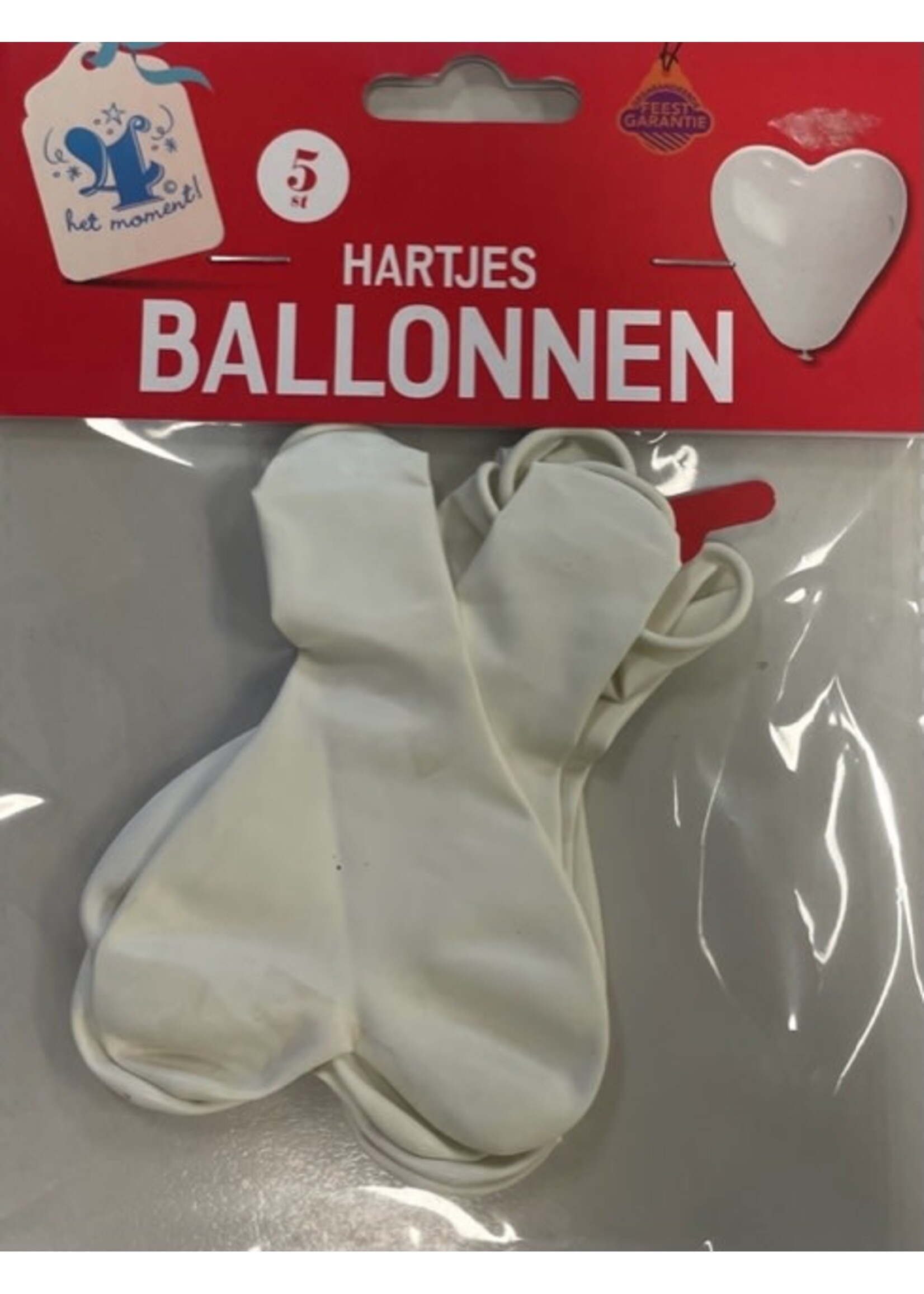 Feestkleding Breda Ballonnnen hartvorm wit