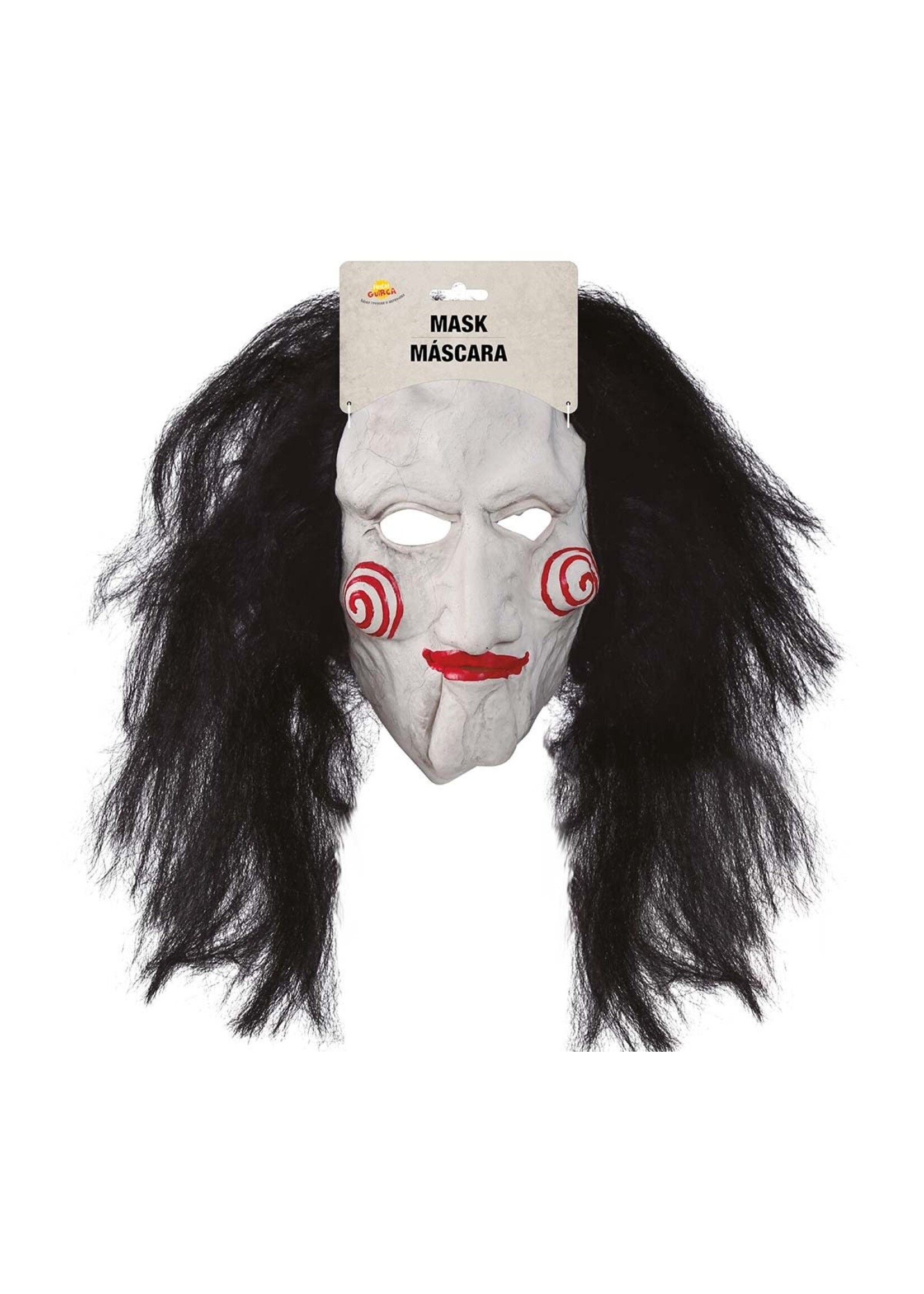 Fiestas Guirca Latex poppenmasker met zwart haar