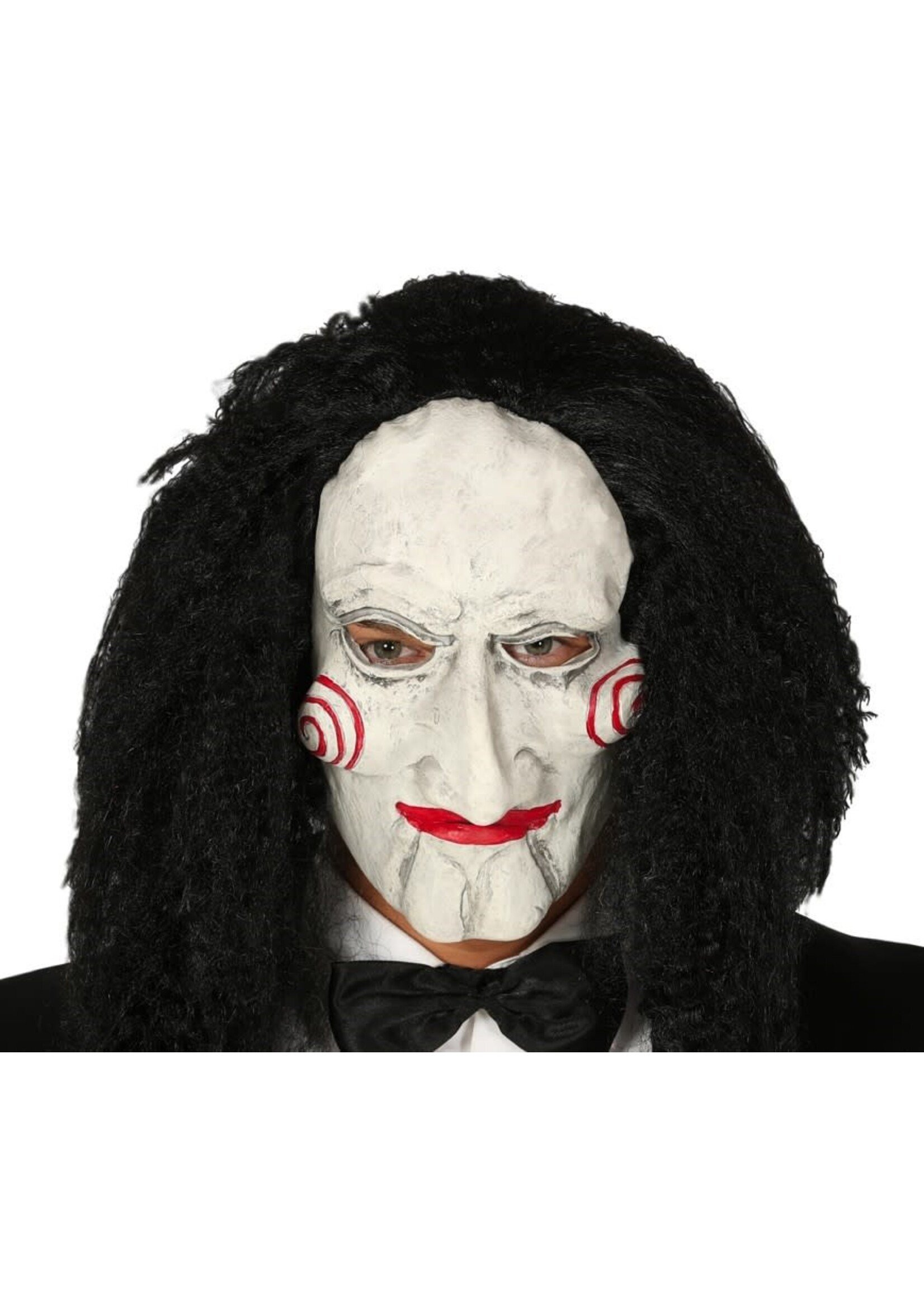 Fiestas Guirca Jigsaw Marionet Masker met haar Latex