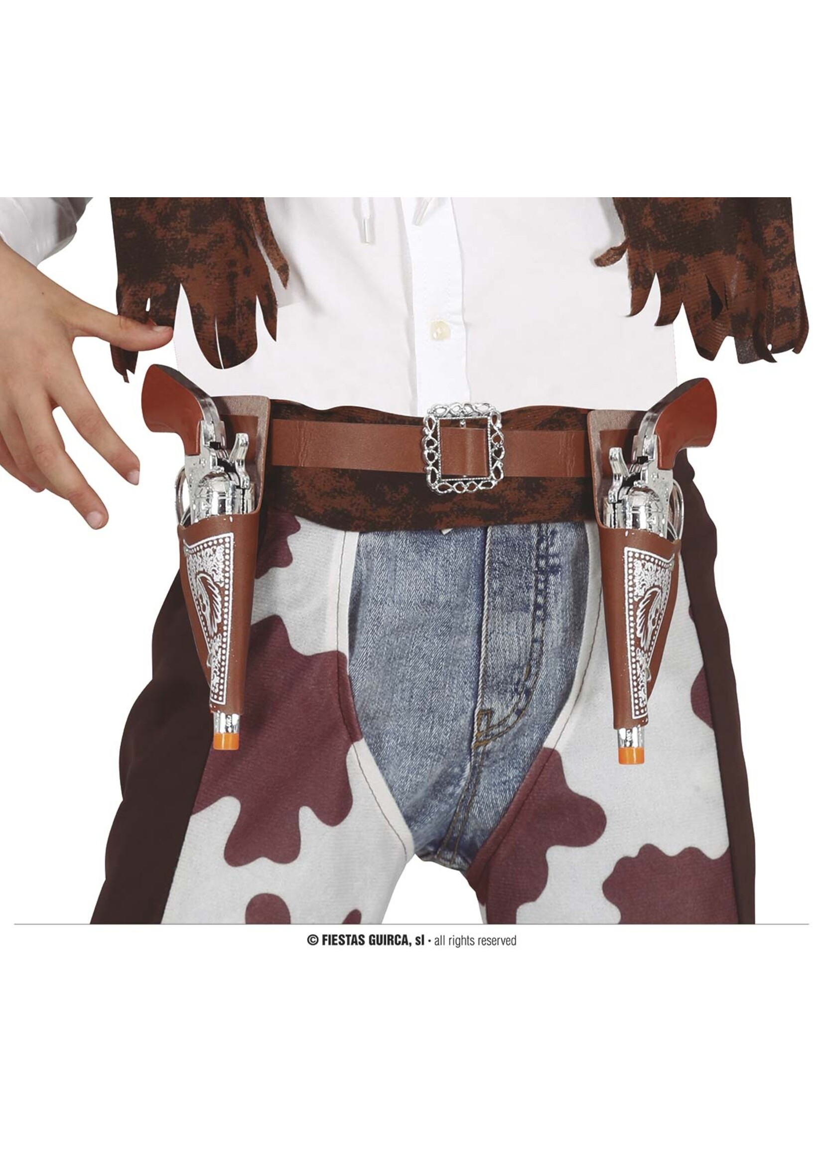 Feestkleding Breda Holster met 2 pistolen 20 cm