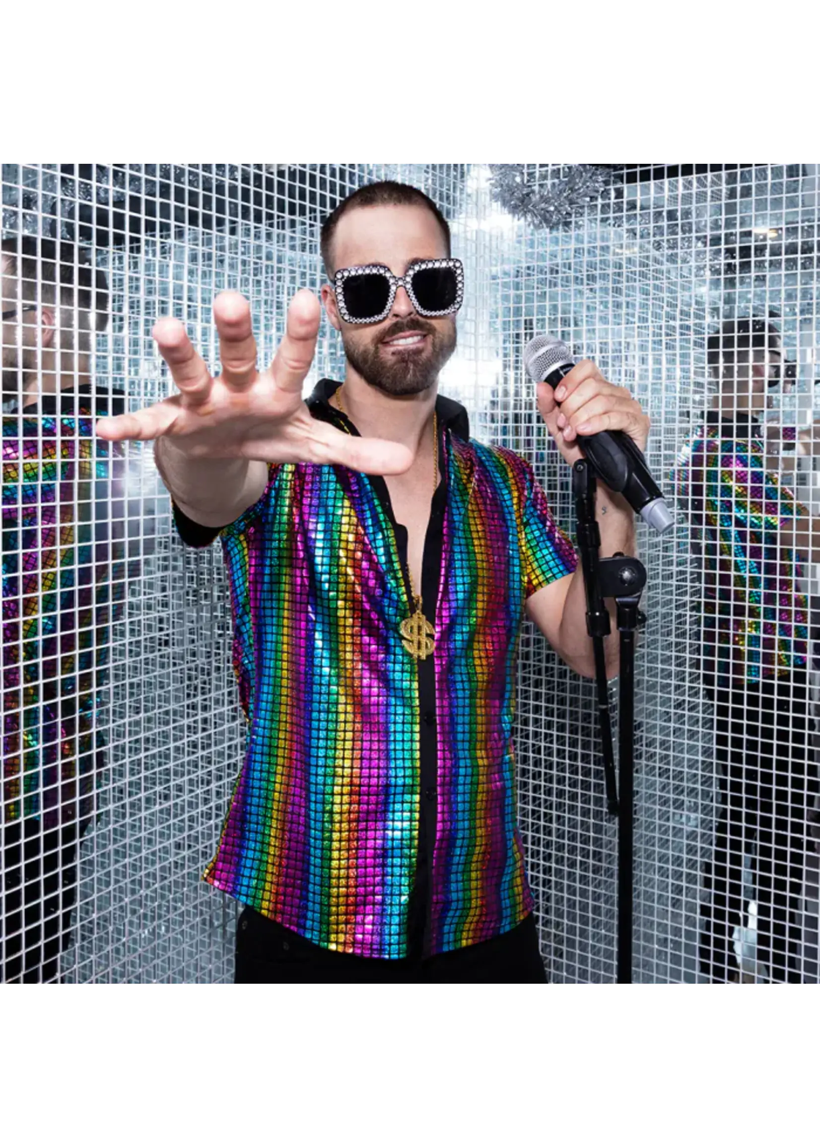 Boland Partybril Bling bling zwart