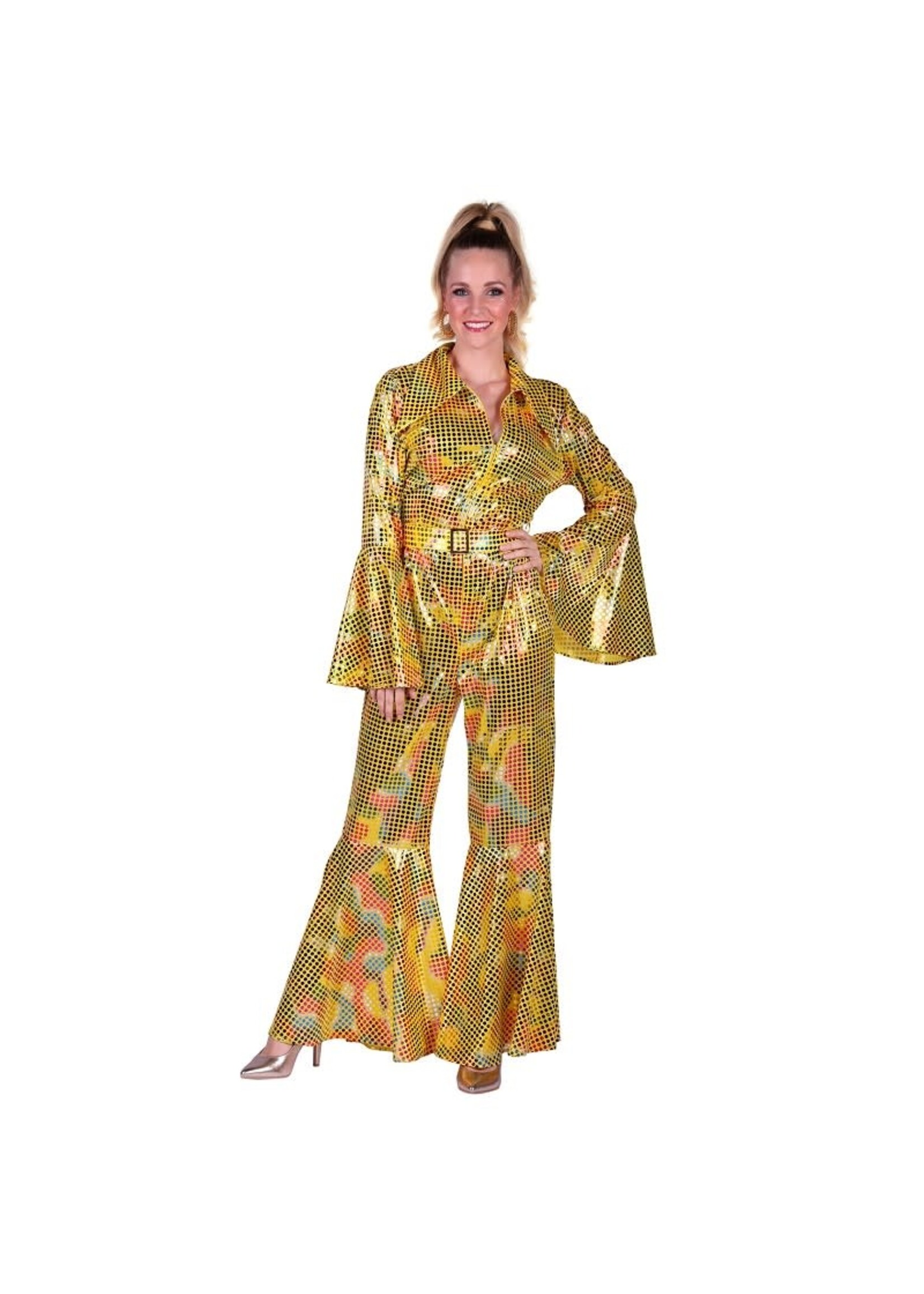 Feestkleding Breda Catsuit Disco Geel