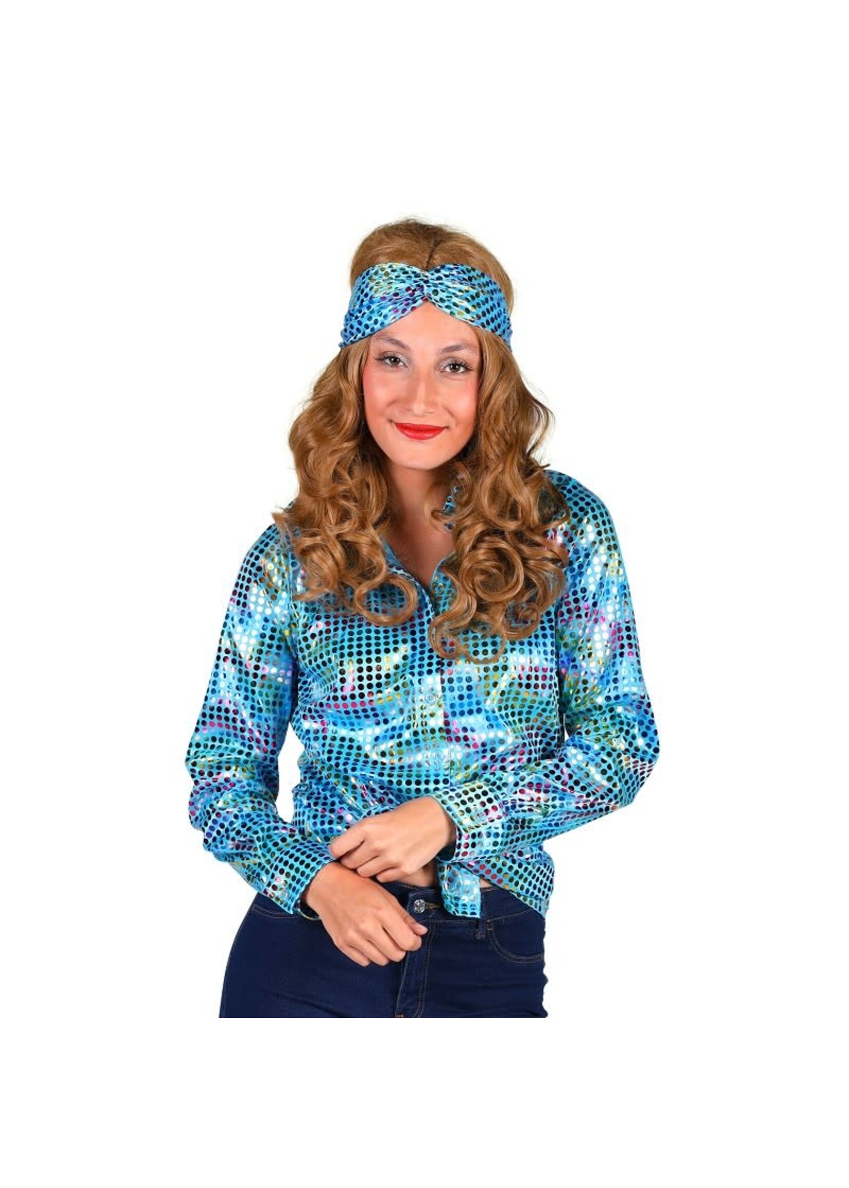 Feestkleding Breda Blouse disco dames blauw