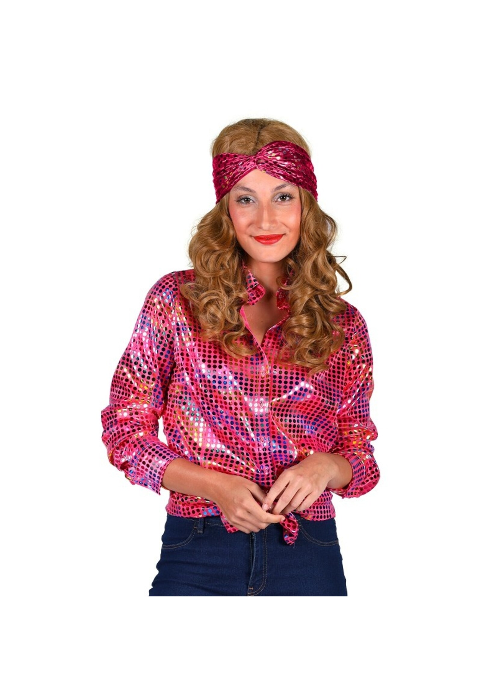 Feestkleding Breda Blouse disco dames roze