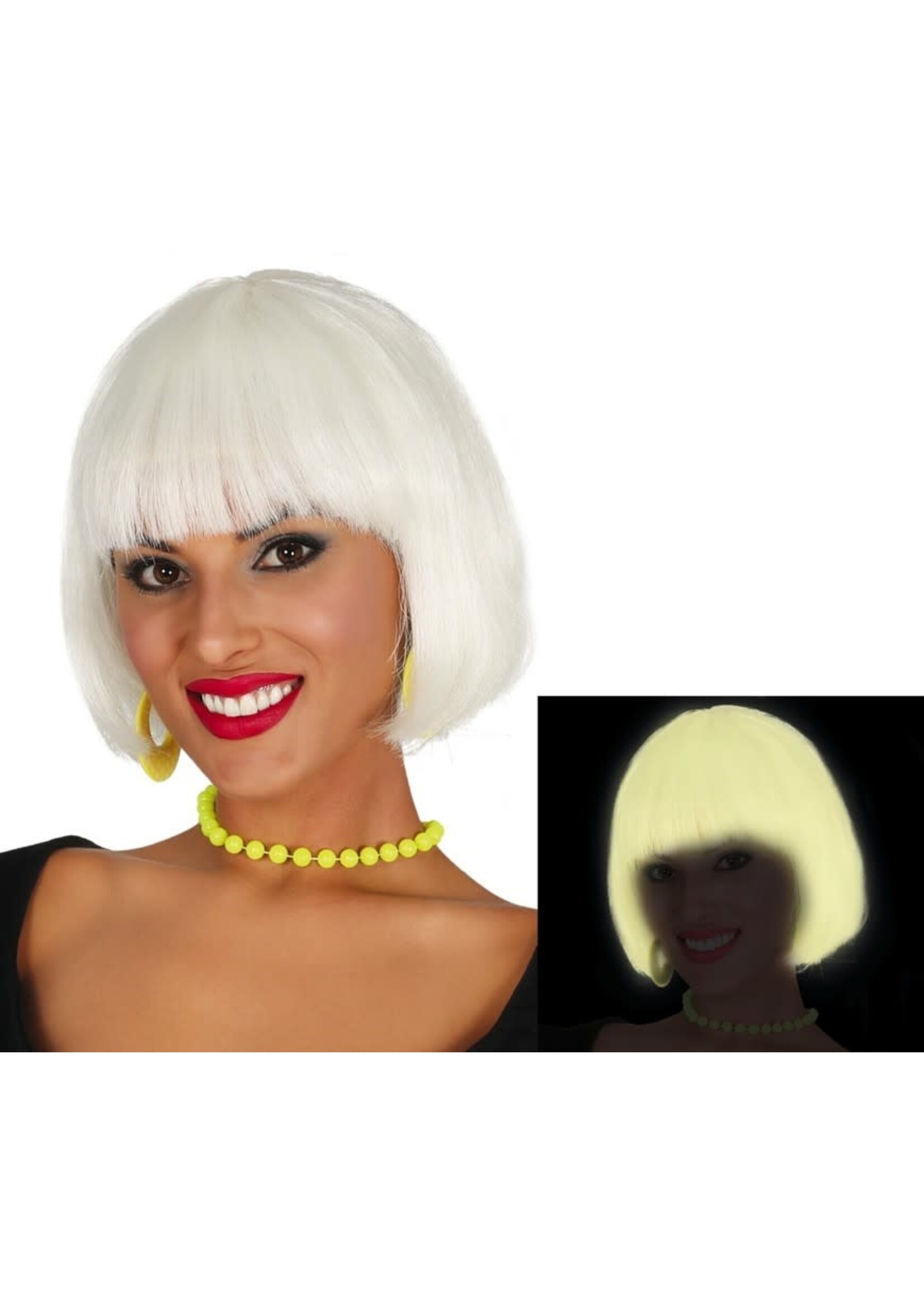 Fiestas Guirca Pruik glow in the dark bob