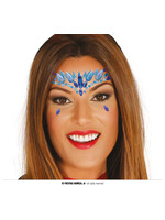 Feestkleding Breda Gezicht sticker blauw