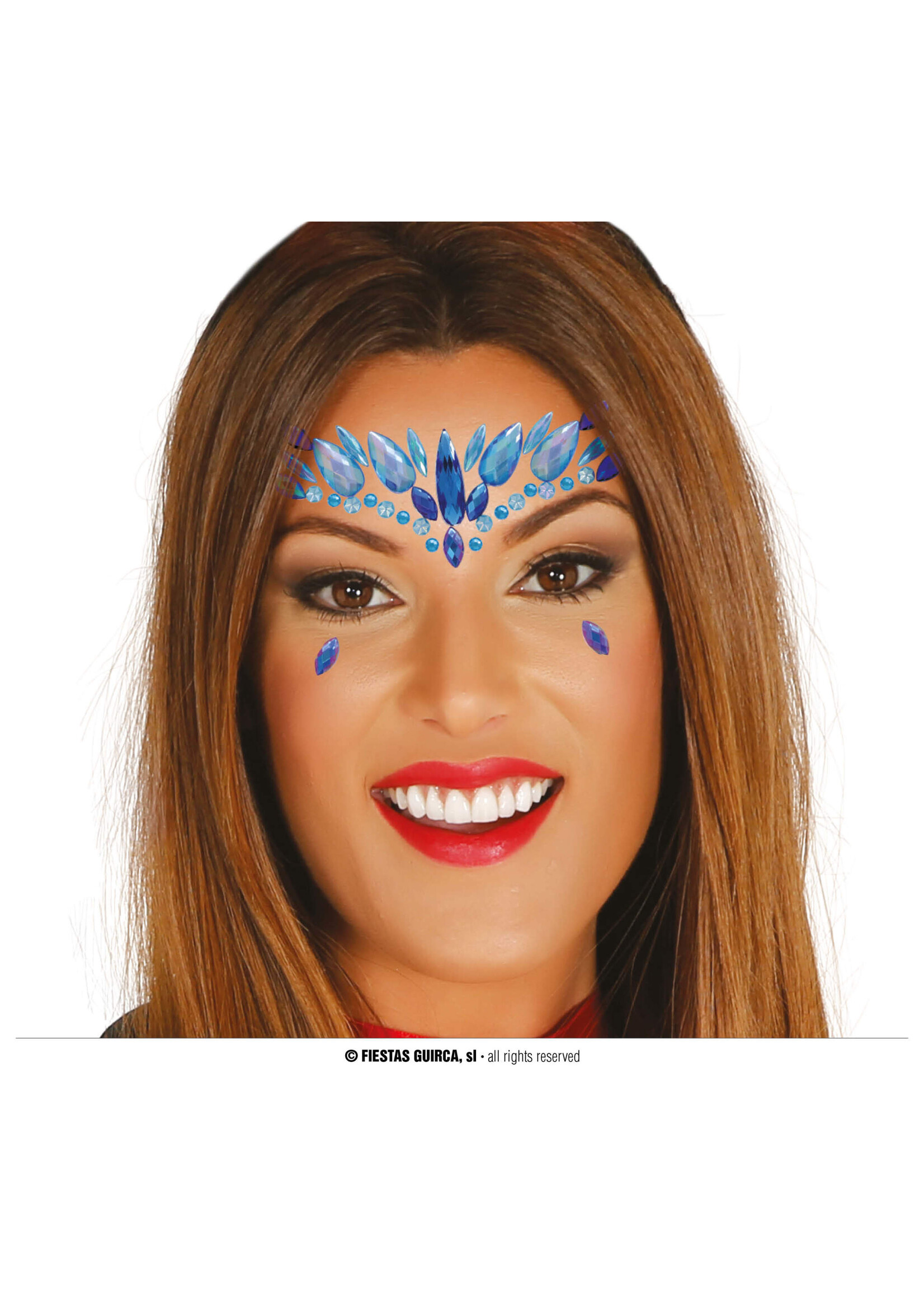 Fiestas Guirca Gezicht sticker blauw