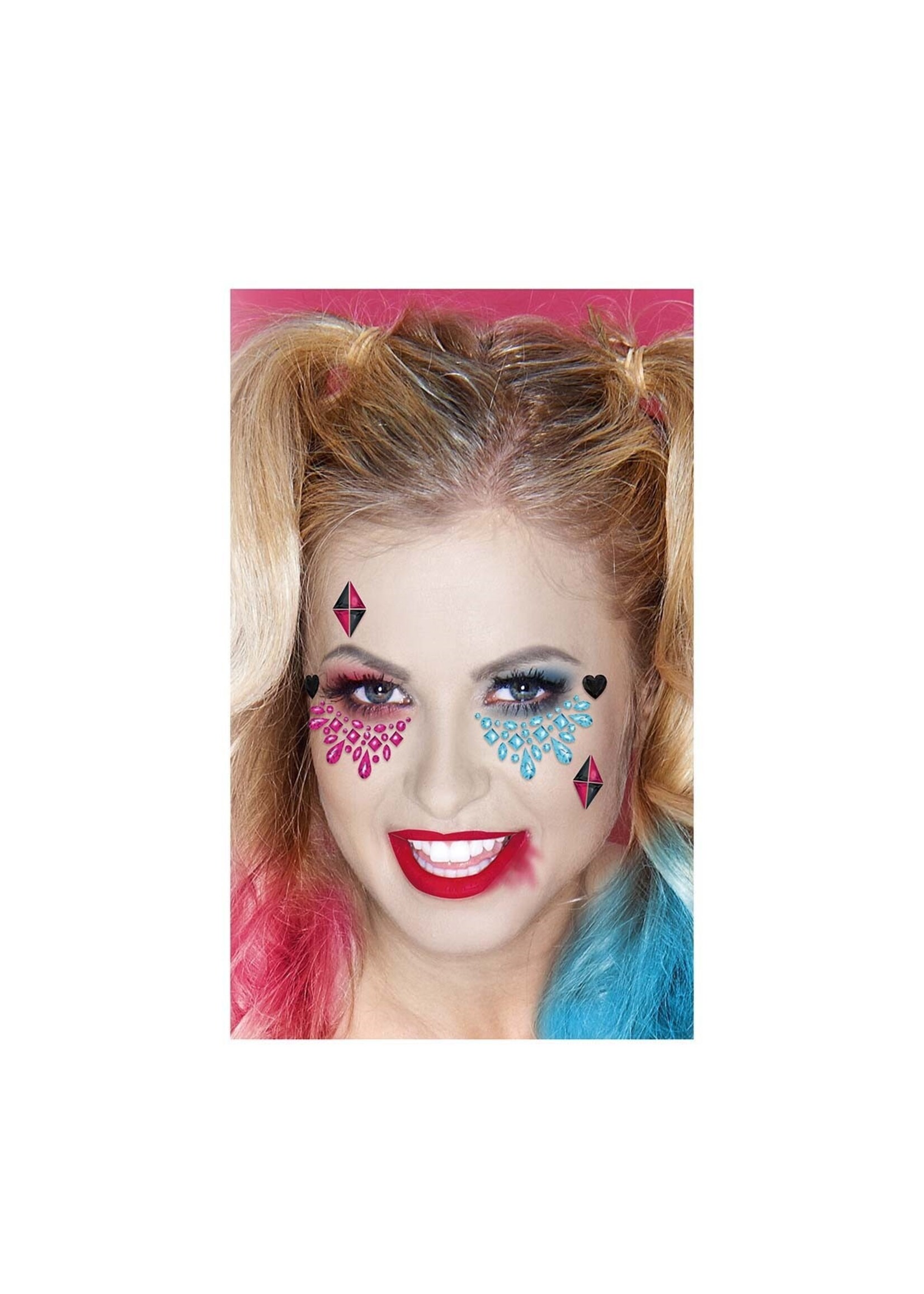 Fiestas Guirca Gezichtssticker dangerous roze en blauw