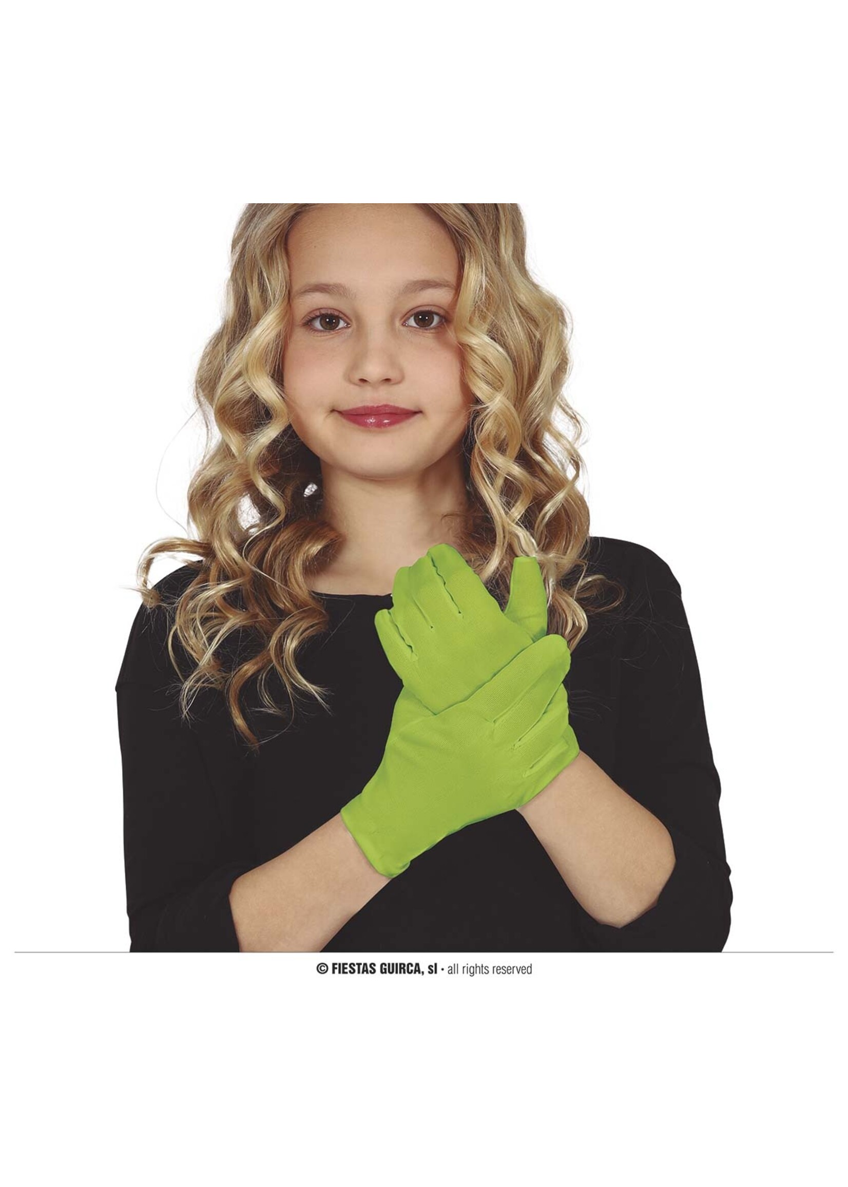 Feestkleding Breda Lime groenen handschoenen