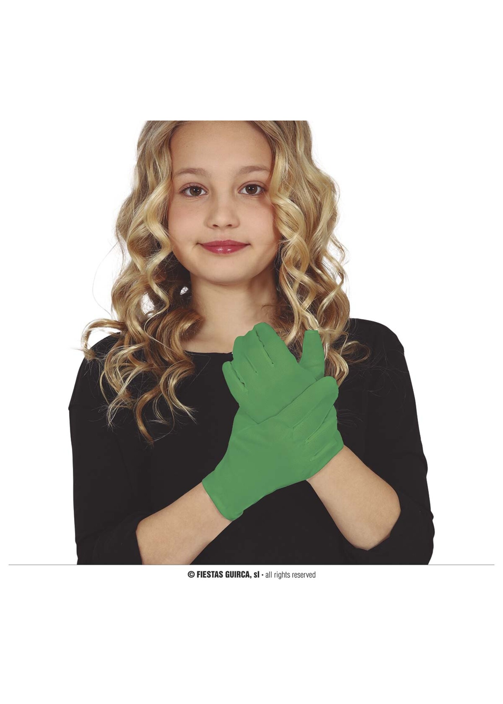 Feestkleding Breda Groene handschoenen kinderen