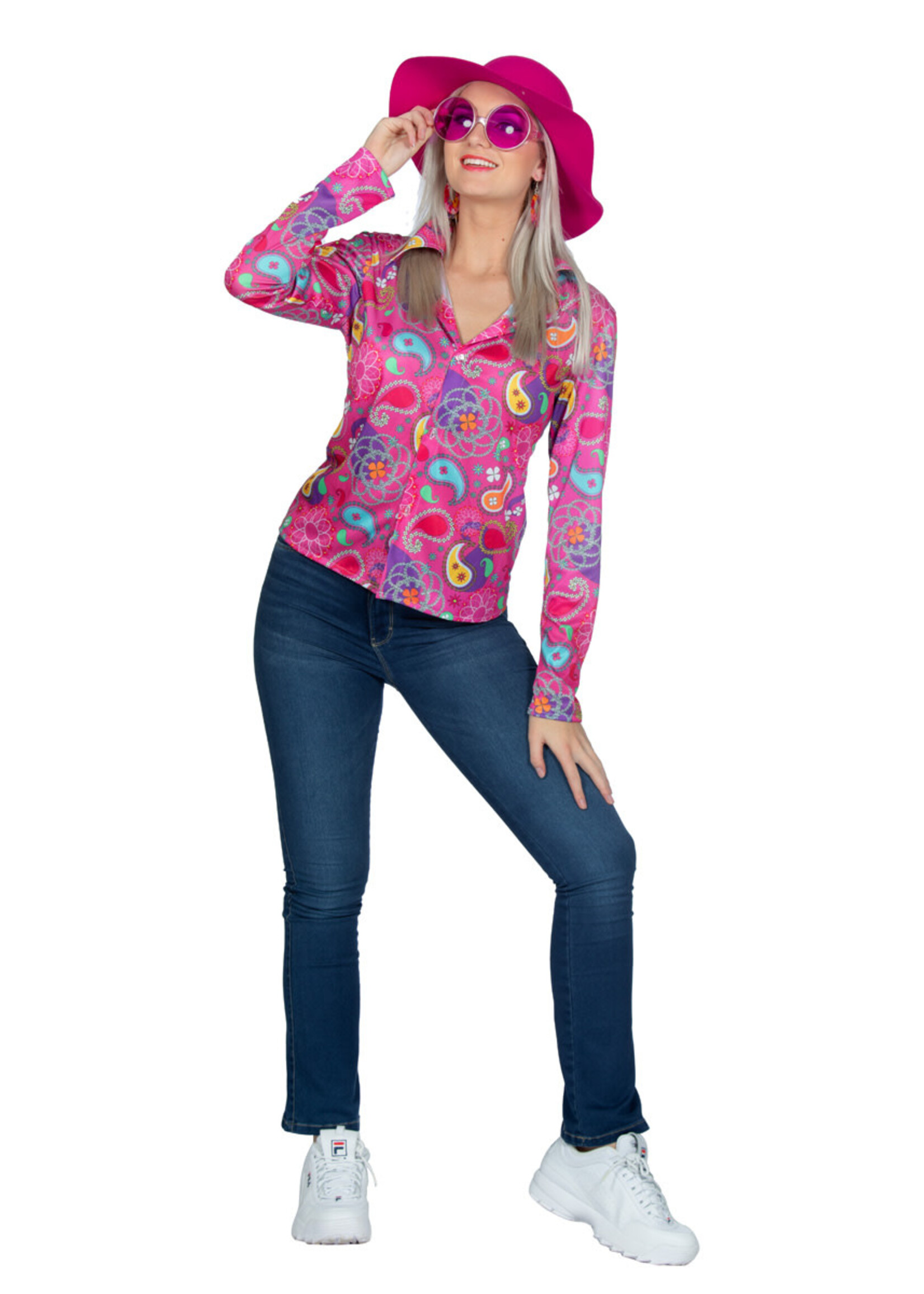 Feestkleding Breda Hippie blouse roze
