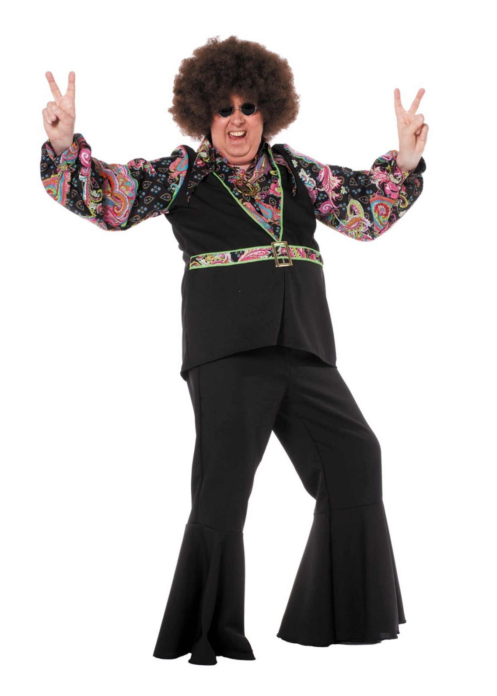 Feestkleding Breda Hippie hemd zwart/pink (zonder broek)