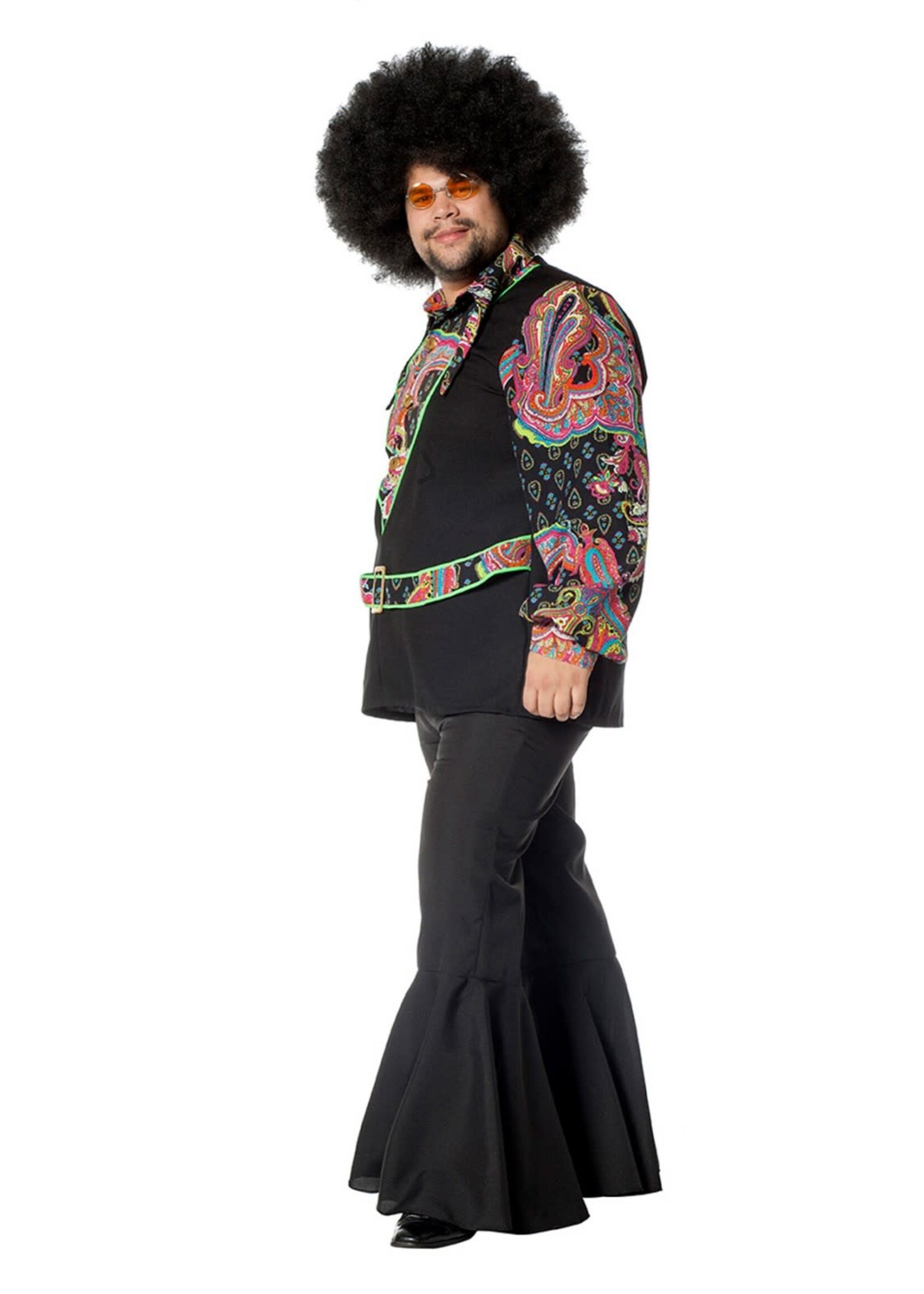Feestkleding Breda Hippie hemd zwart/pink (zonder broek)