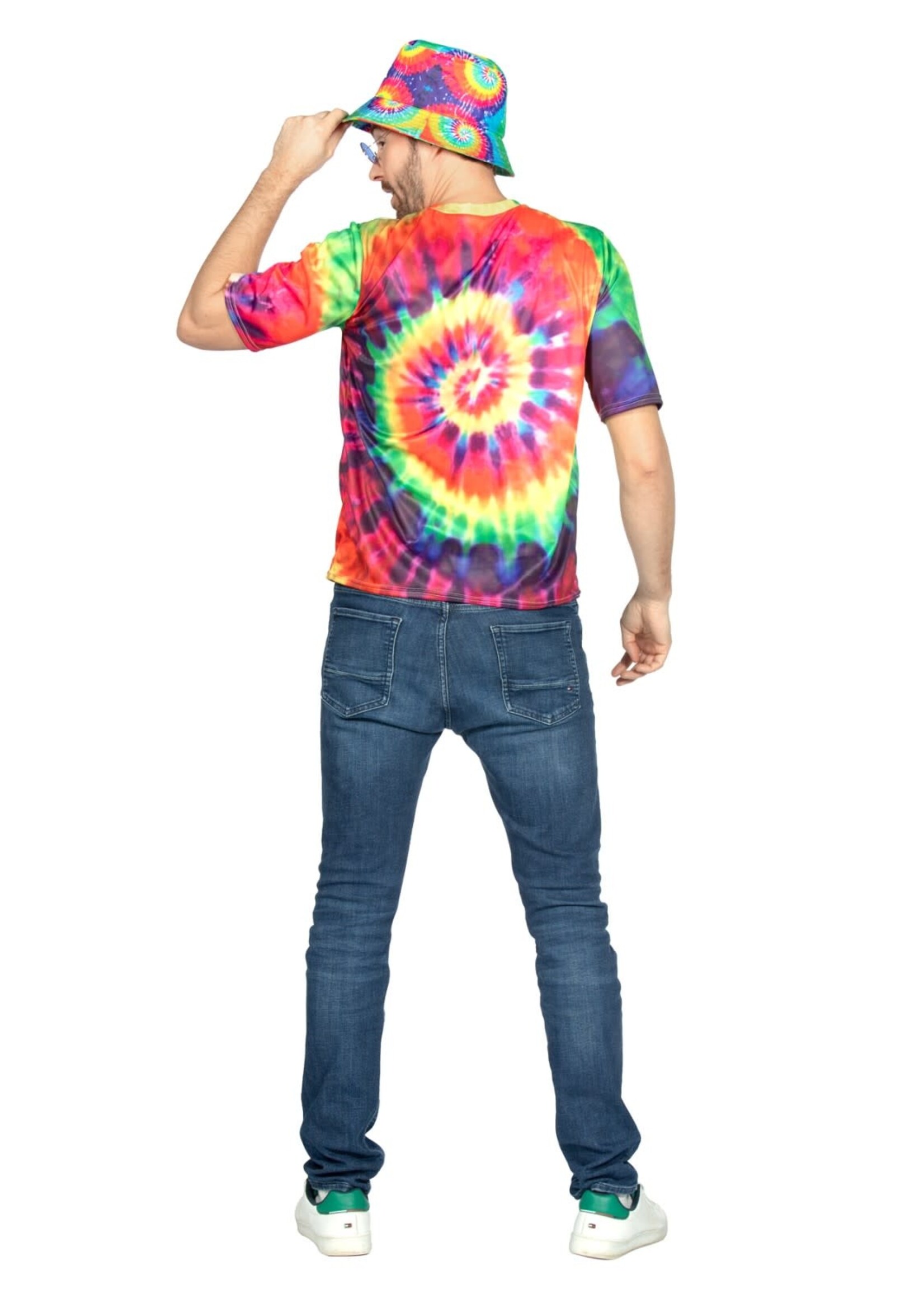 Feestkleding Breda Shirt hippie tie dye heren
