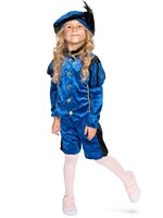 Haza-Witbaard Pieten kostuum blauw/zwart kind