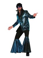 Thetru Heren discokostuum "Studio 54"Turquoise