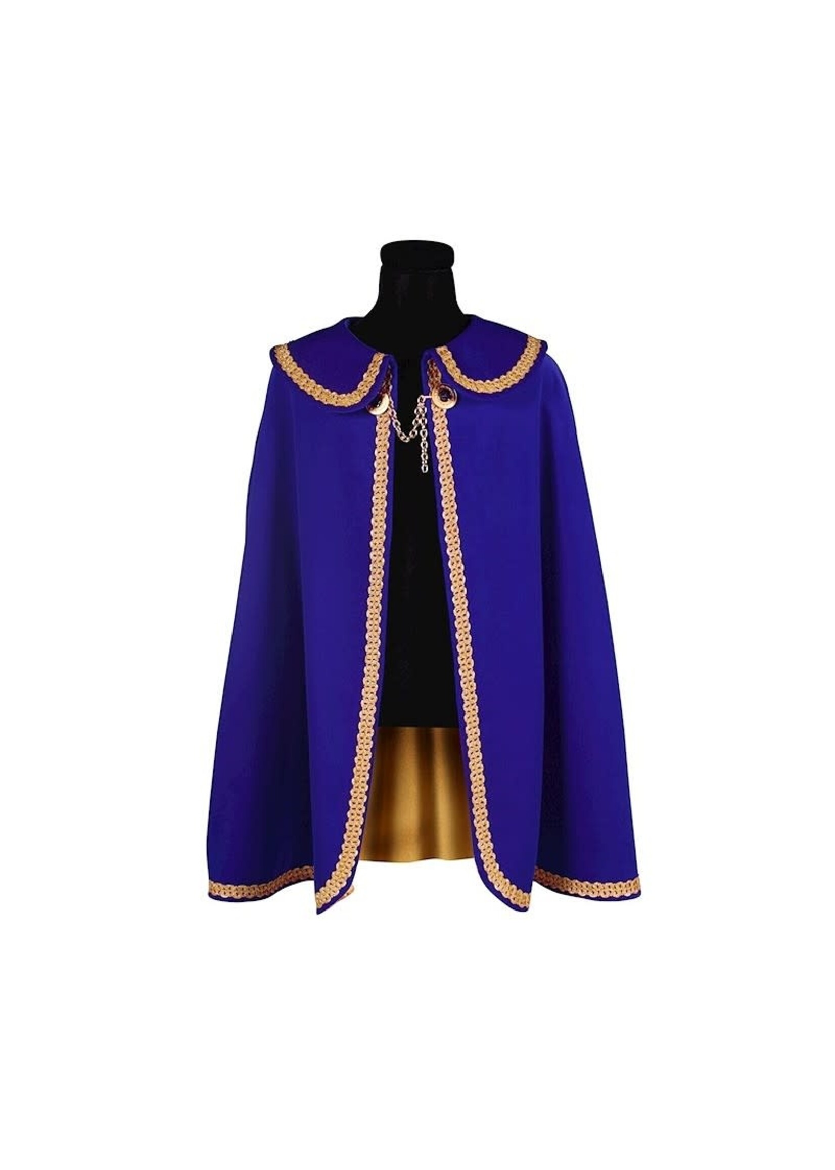 Feestkleding Breda Luxe cape blauw/goud