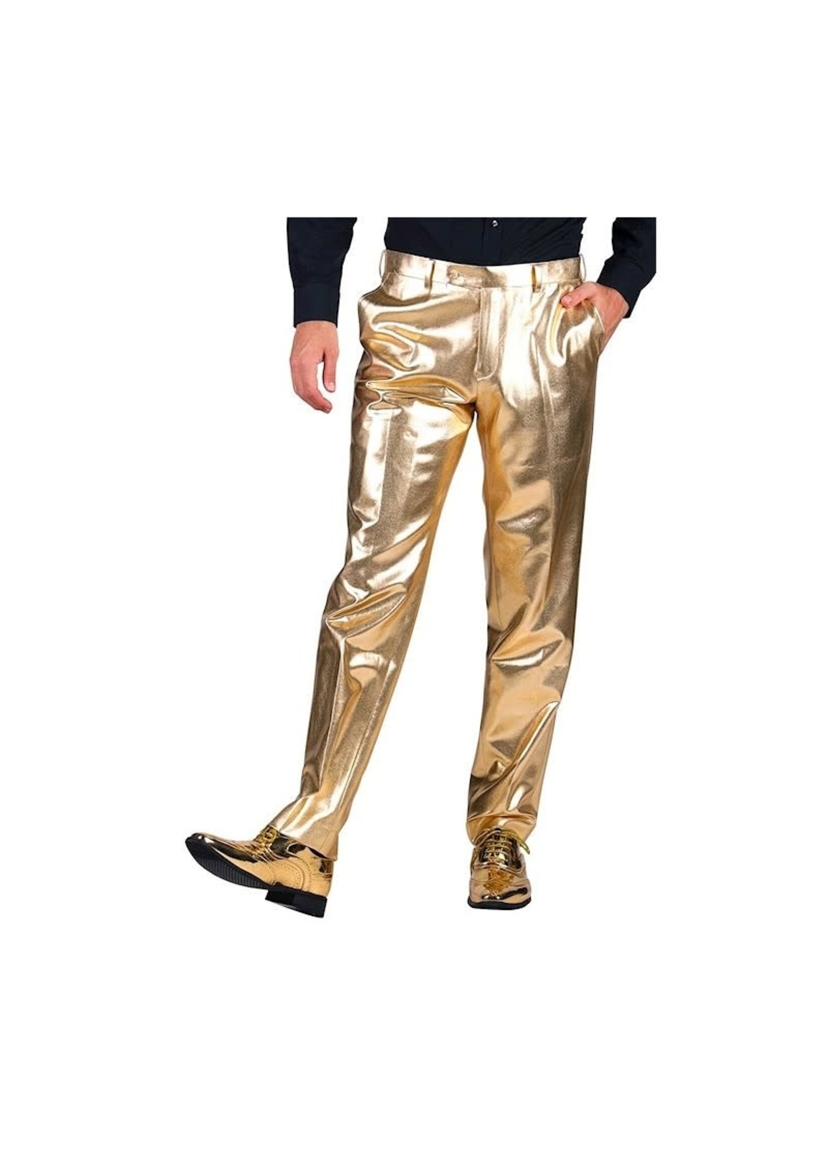 Feestkleding Breda Broek metallic goud mannen