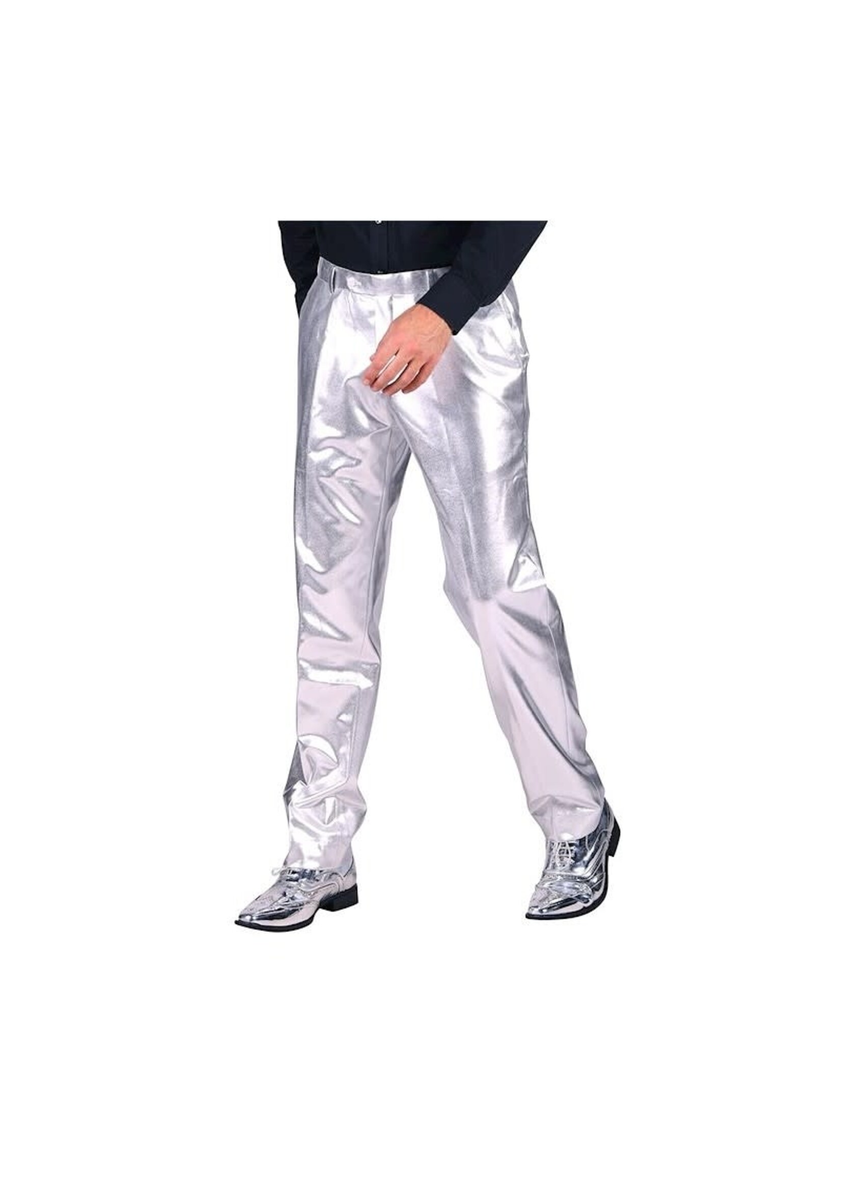 Thetru Broek metallic zilver mannen
