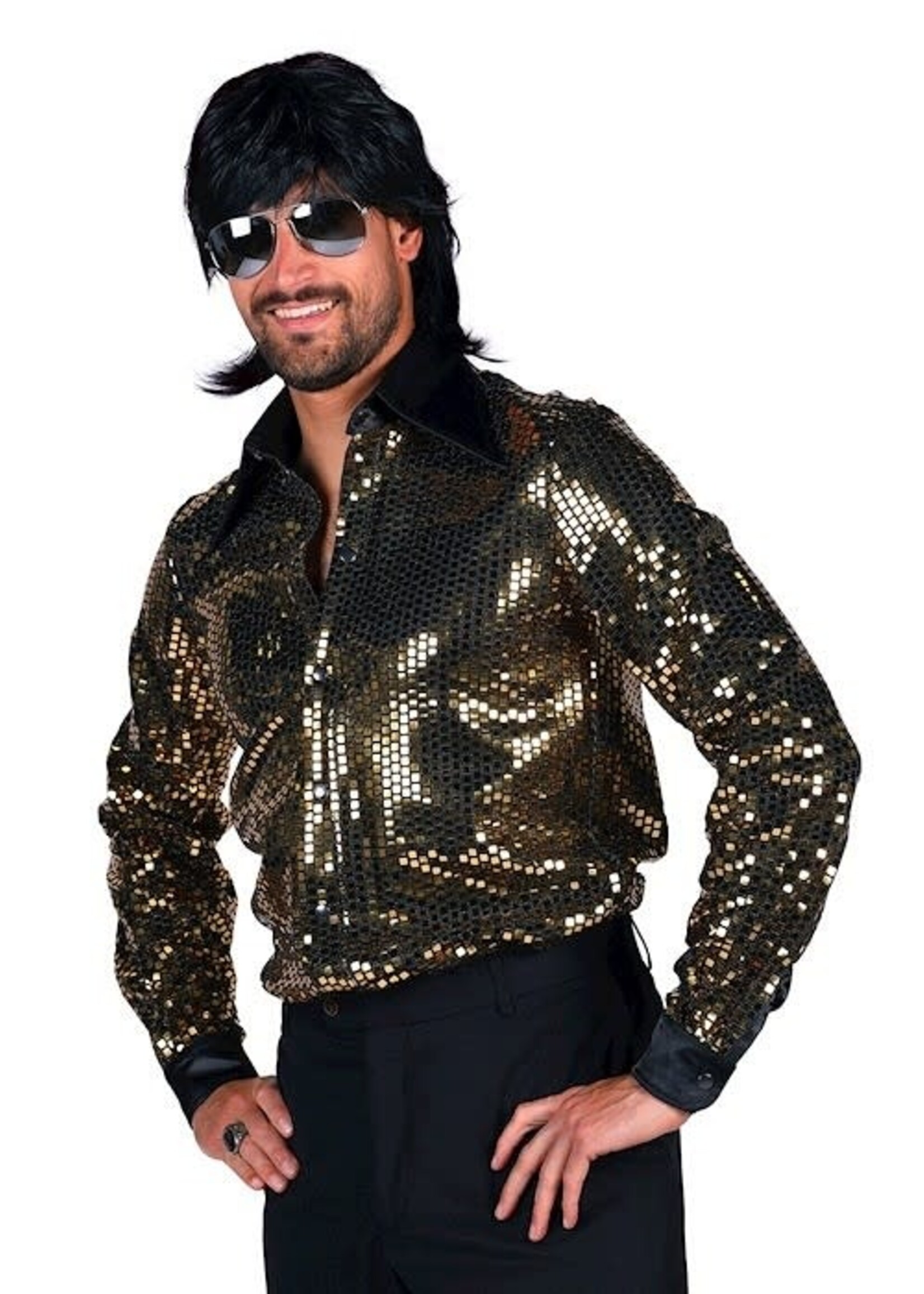 Thetru Disco herenblouse "Night Fever" Goud