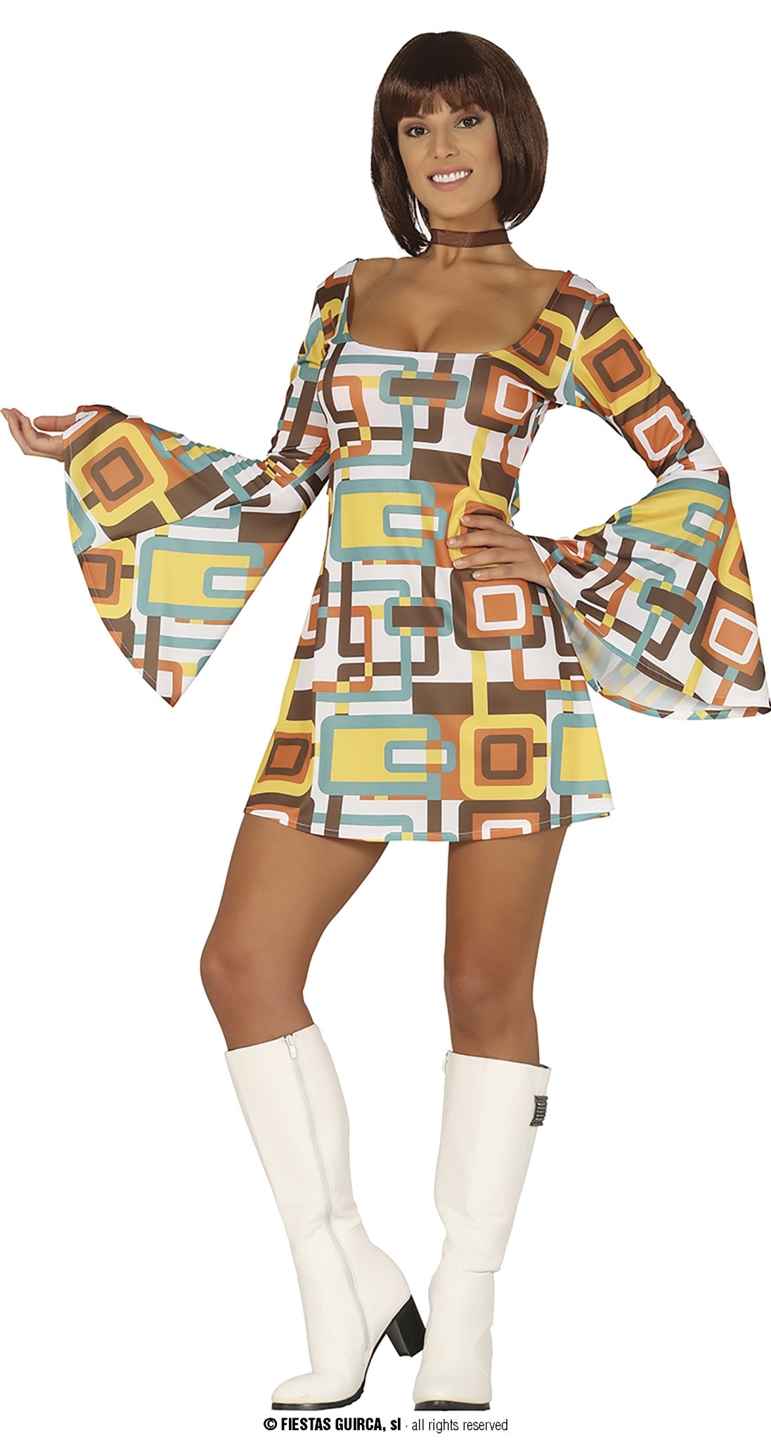 Hippiekostuum voor dames, jaren 60 en 70, carnavalskostuum, retro