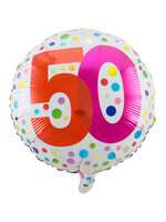 Feestkleding Breda 50 Jaar Happy Bday Dots Folieballon - 45cm