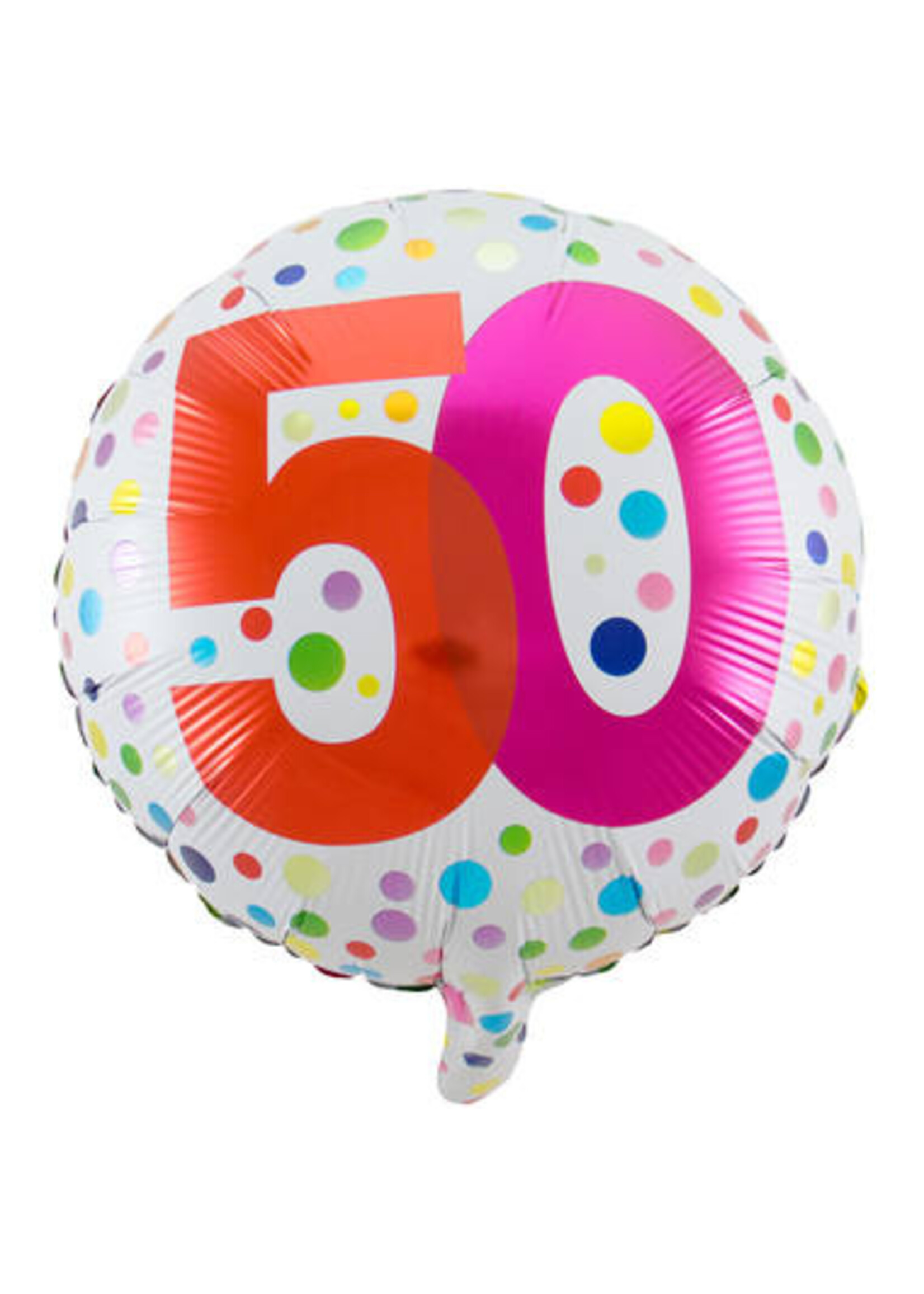 Folat Folieballon regenboogstippen 50 jaar - 45cm