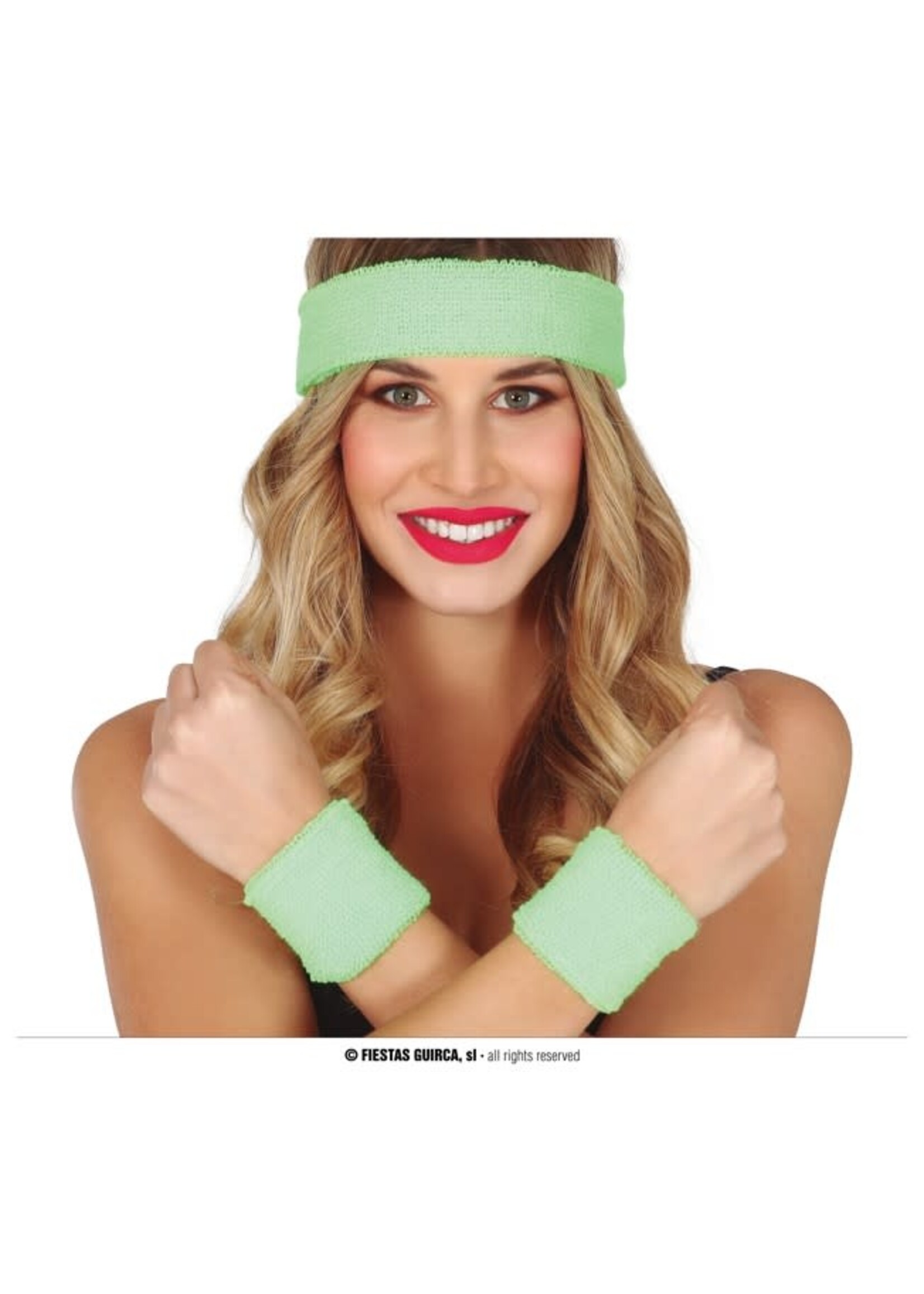 Feestkleding Breda Zweetbandjes set groen