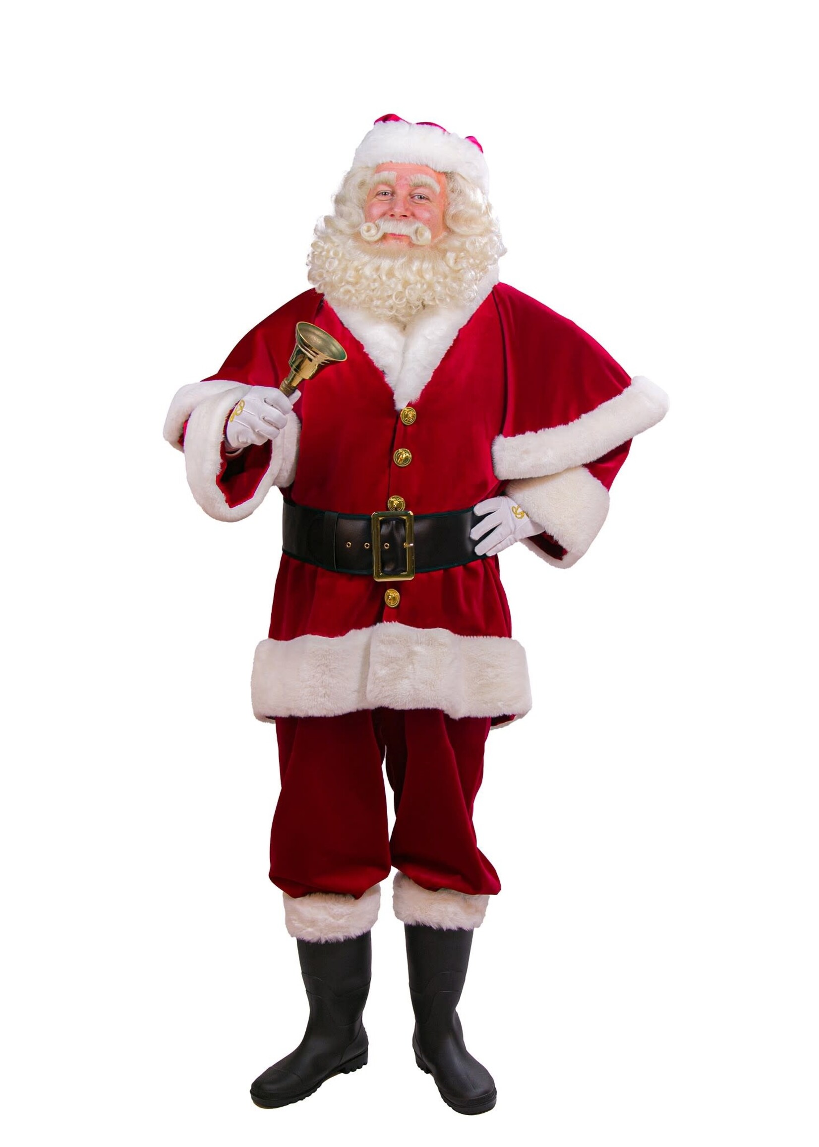 Feestkleding Breda Kerstman met cape, Rood-Wit