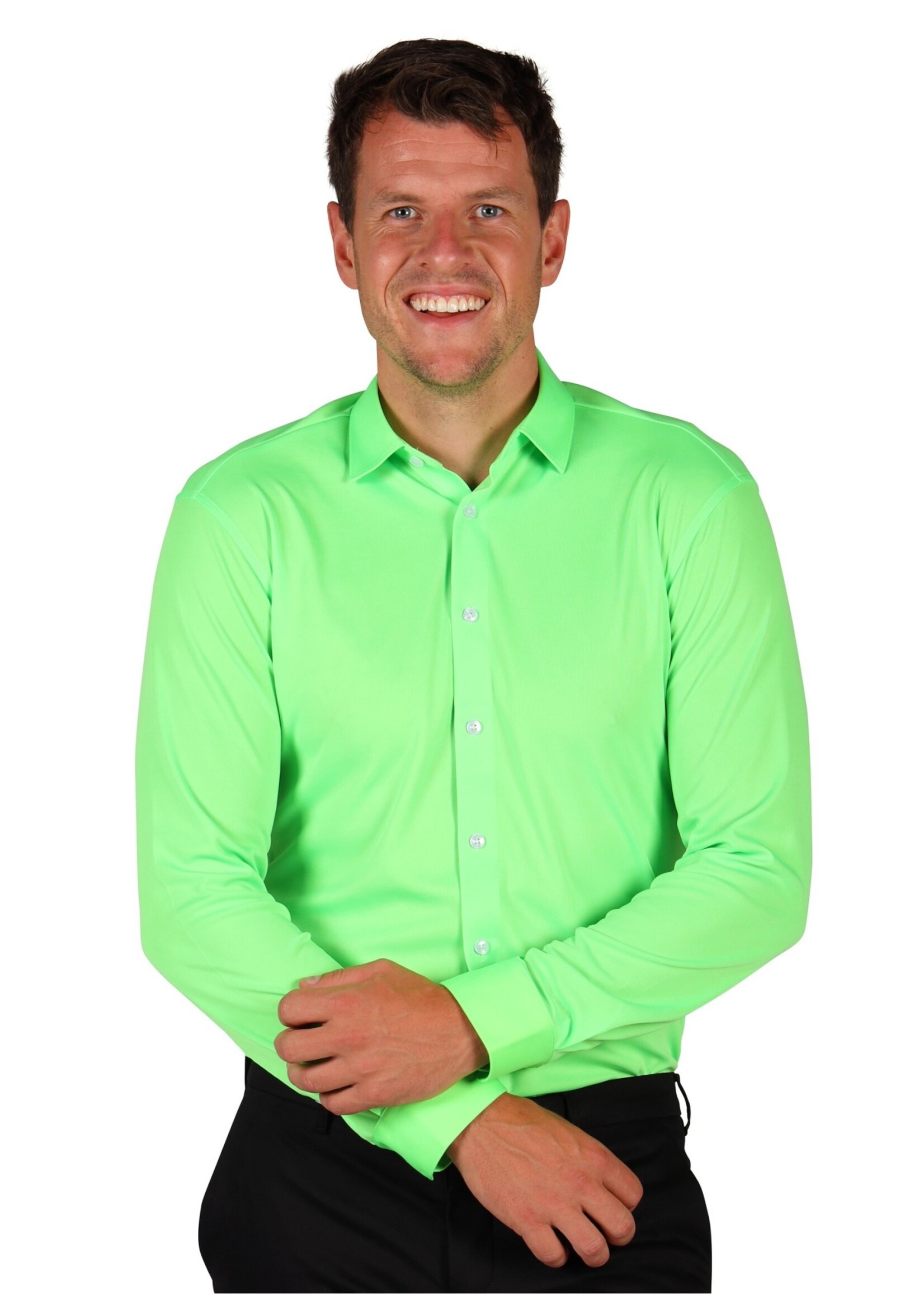 Feestkleding Breda Herenhemd "Basic colours" Neon Groen