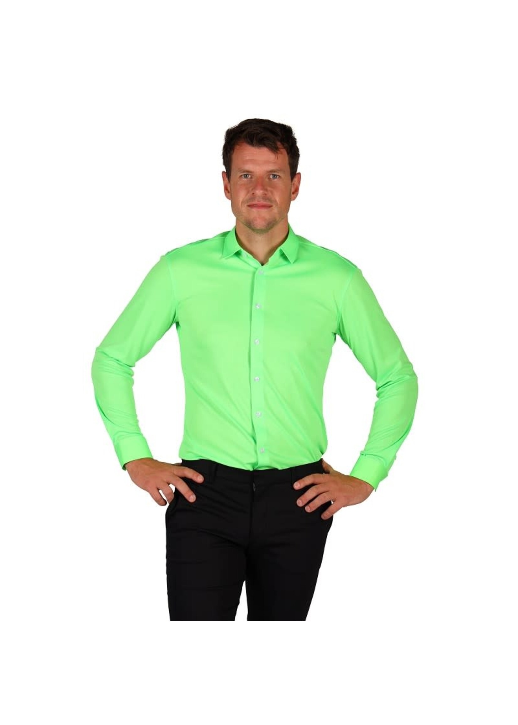 Feestkleding Breda Herenhemd "Basic colours" Neon Groen