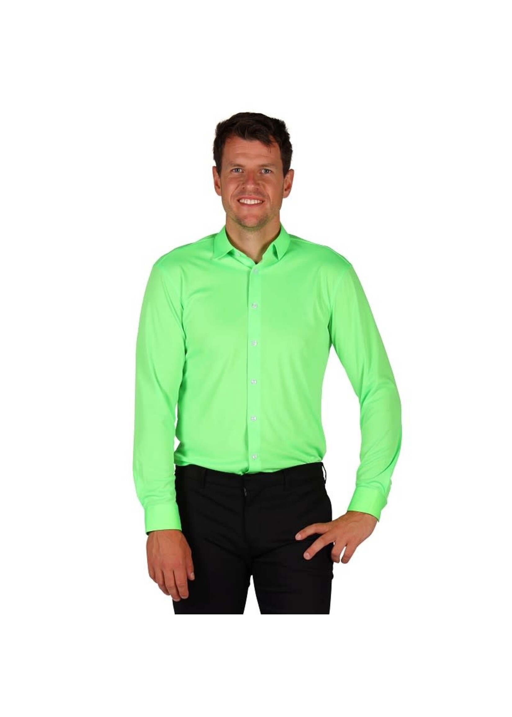 Thetru Herenhemd "Basic colours" Neon Groen