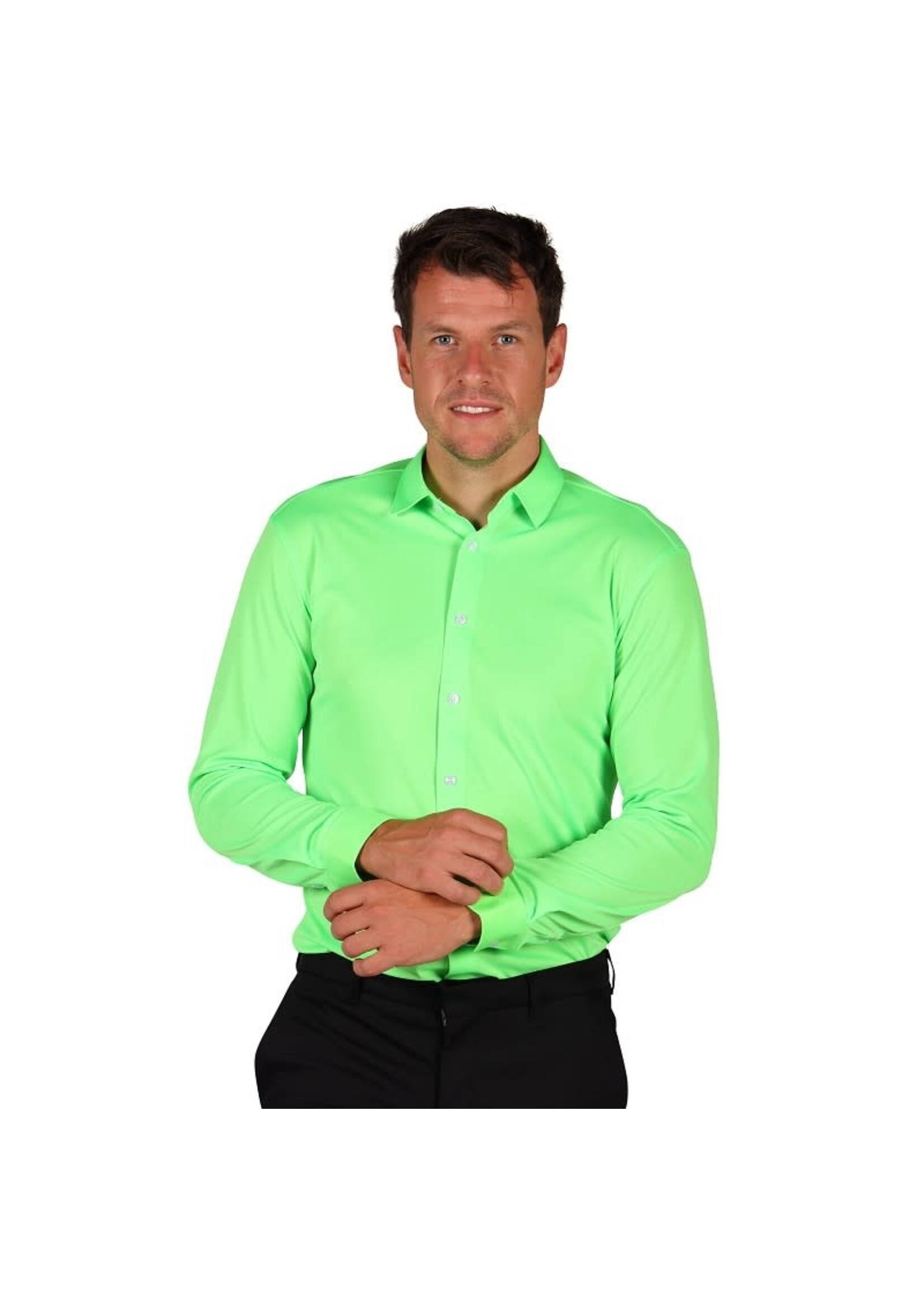 Feestkleding Breda Herenhemd "Basic colours" Neon Groen