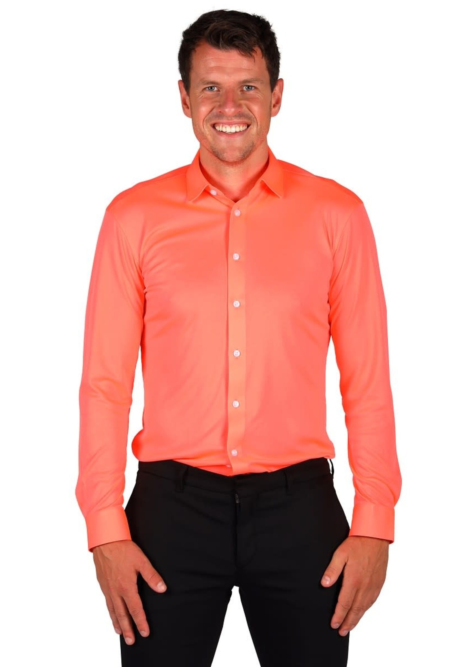 Thetru Herenhemd "Basic colours" Neon Oranje