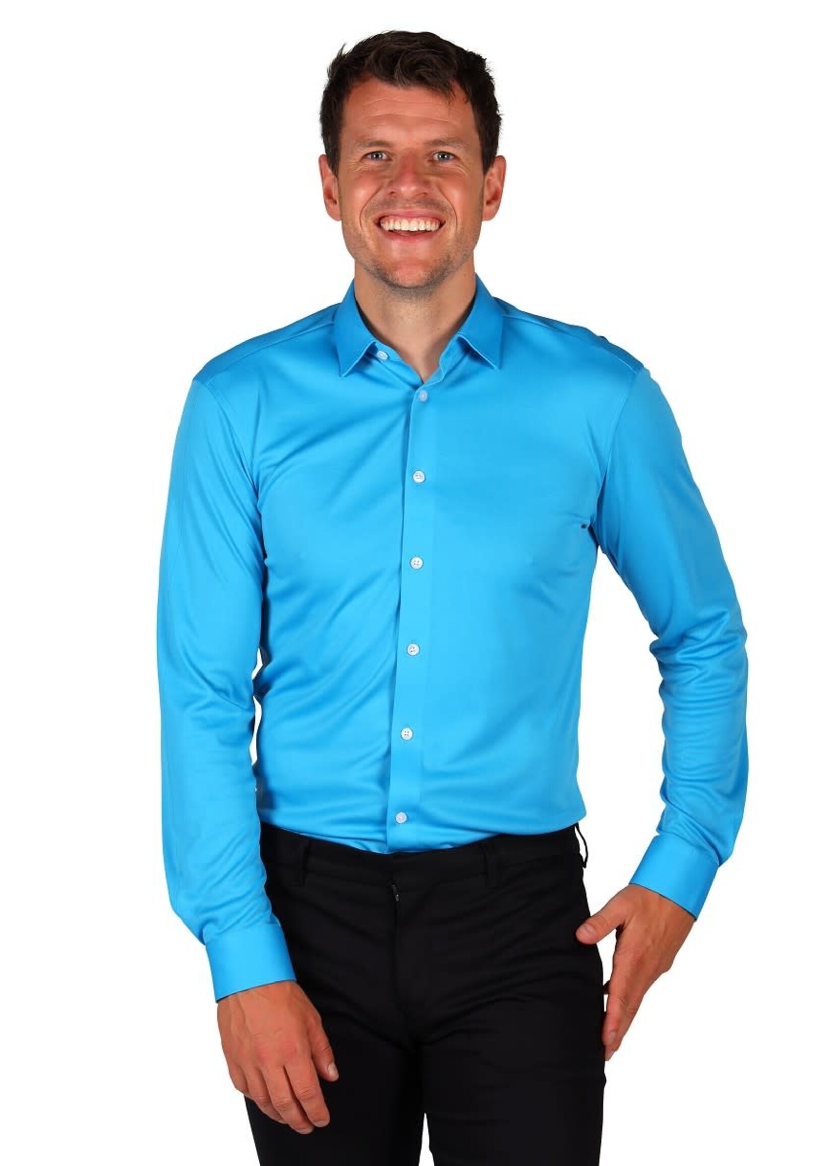 Feestkleding Breda Herenhemd "Basic colours" Turquoise