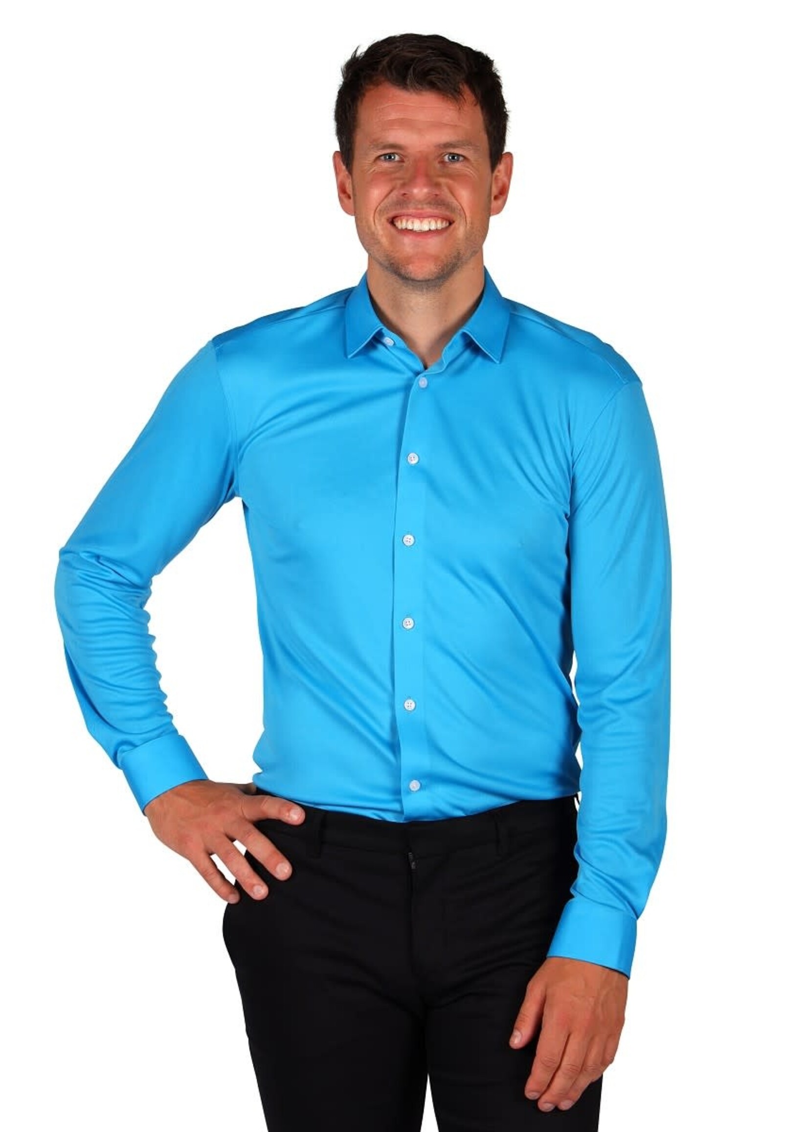 Feestkleding Breda Herenhemd "Basic colours" Turquoise