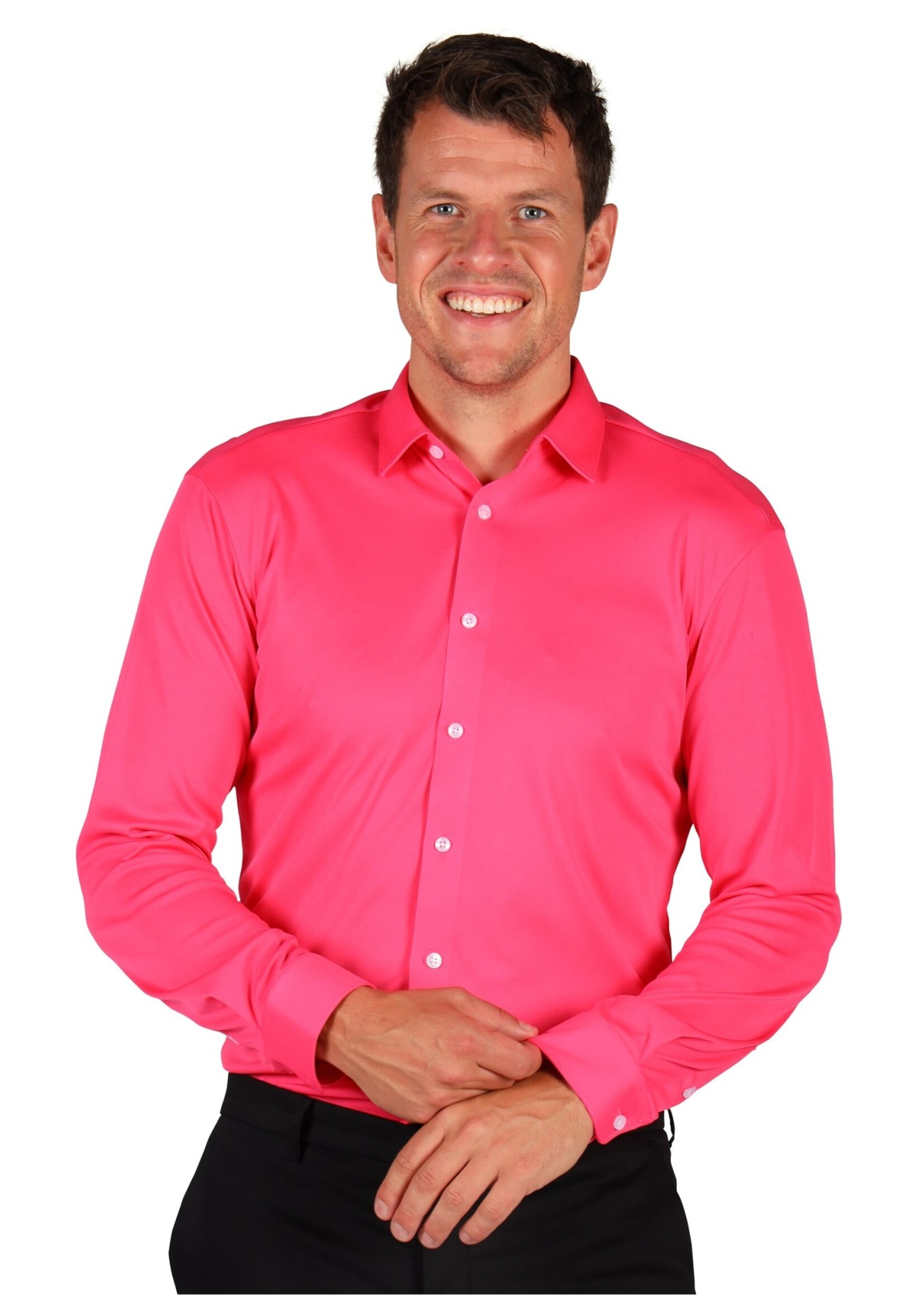 Thetru Herenhemd "Basic colours" Neonpink