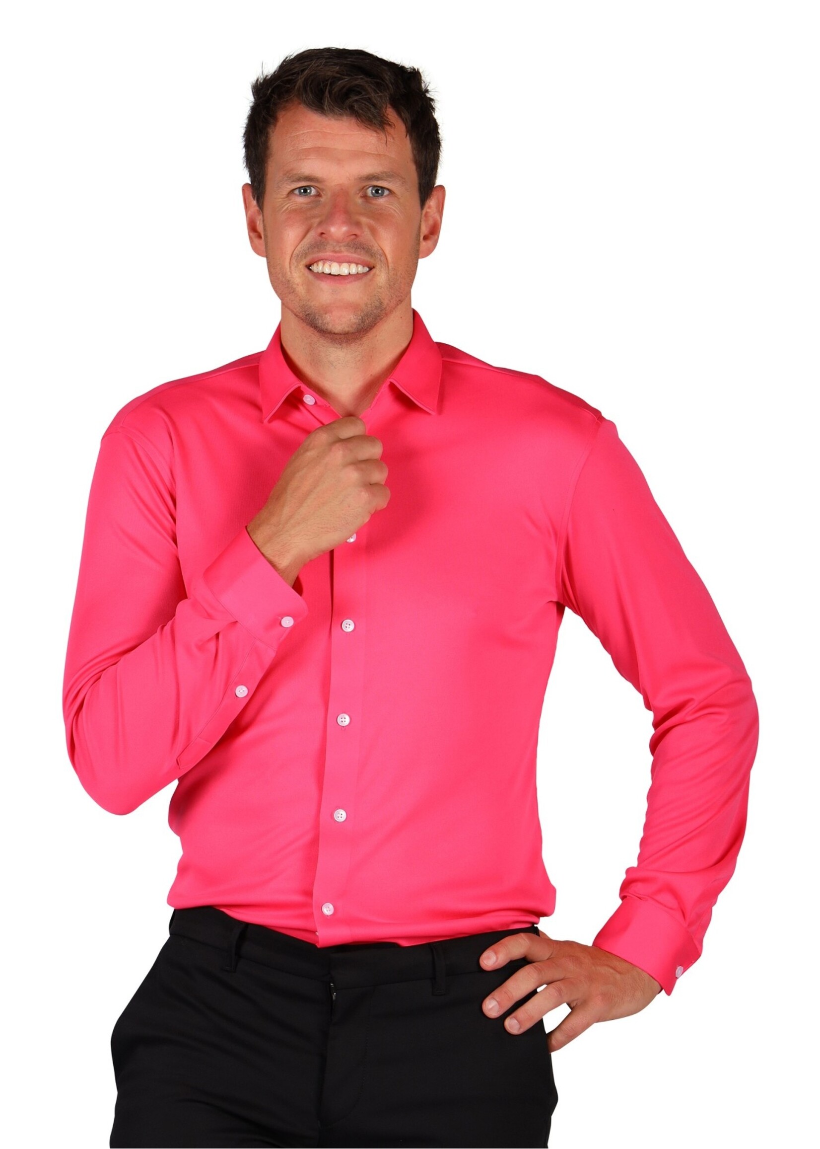 Thetru Herenhemd "Basic colours" Neonpink