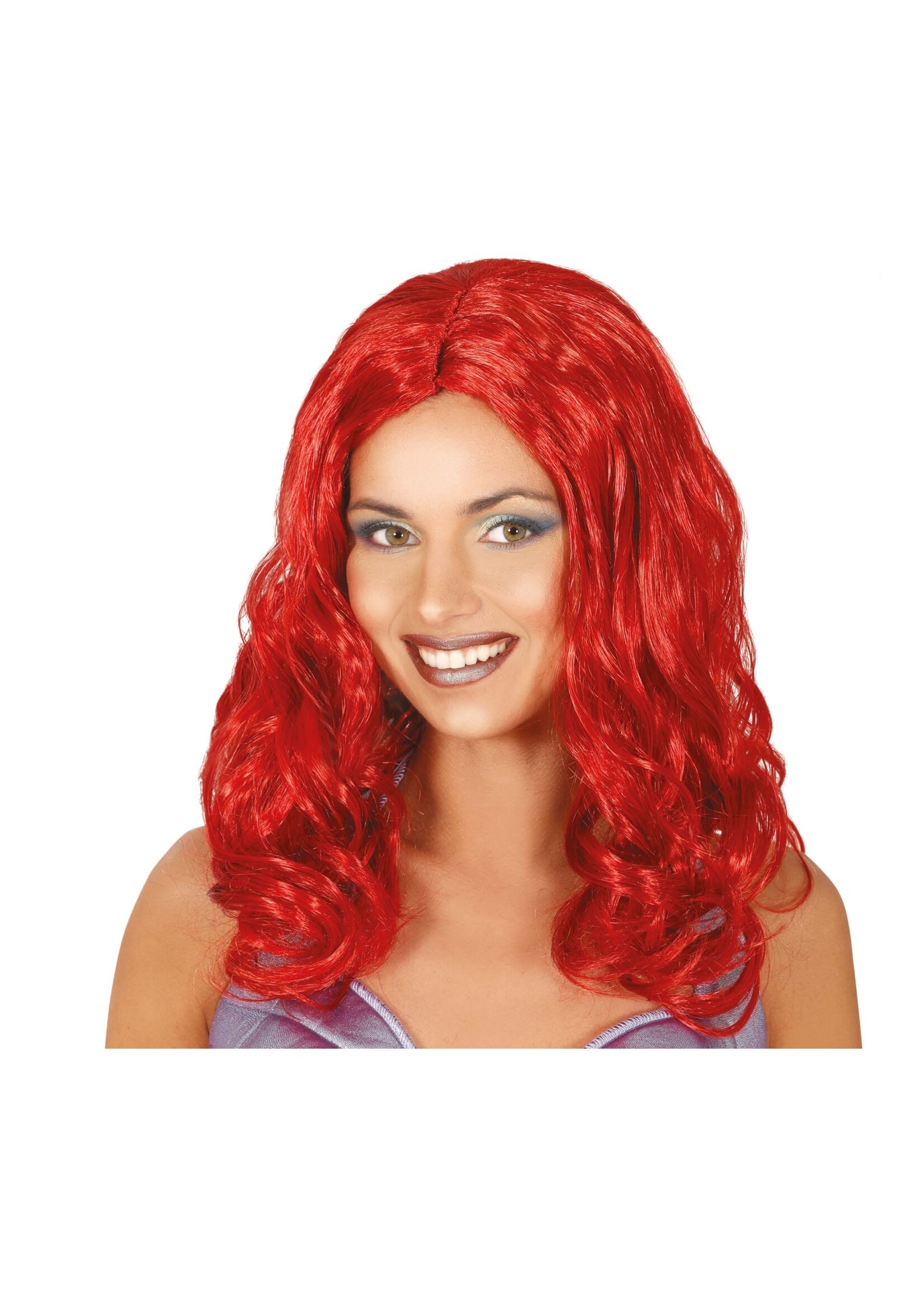 Feestkleding Breda Pruik middellang rood haar