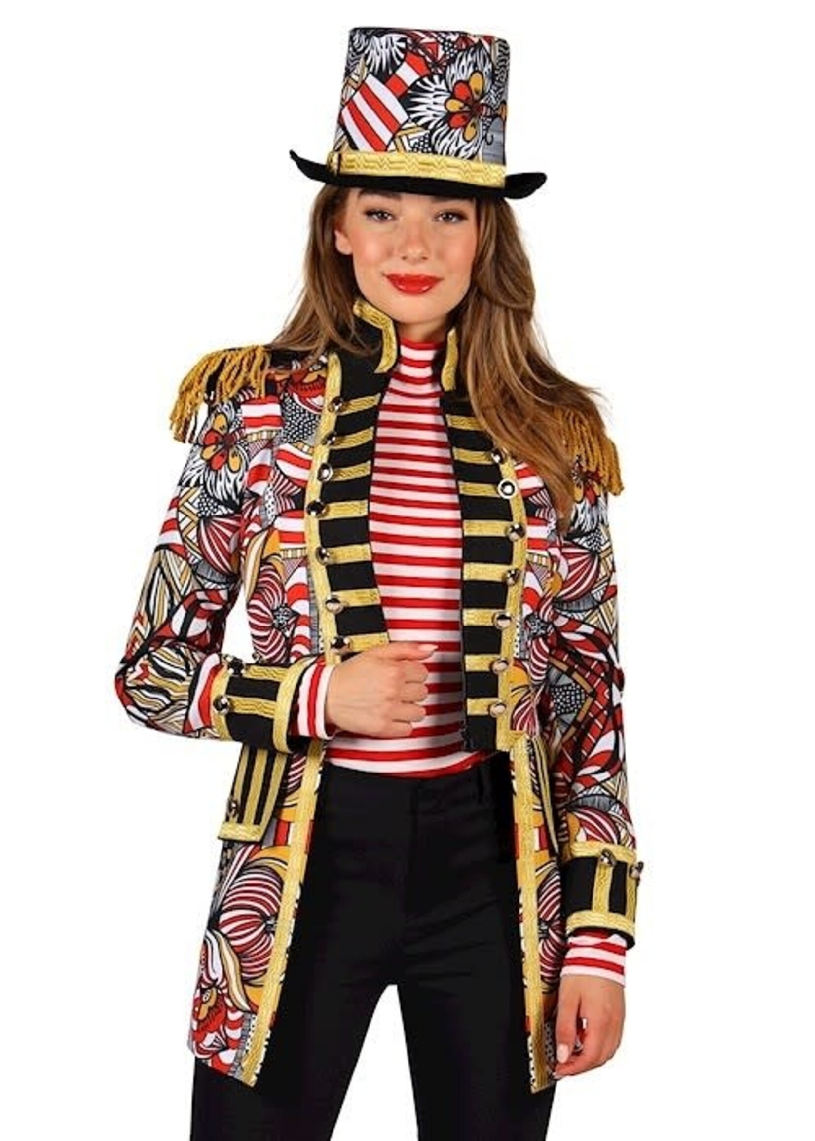 Thetru Damesjas African Look Rood-Wit