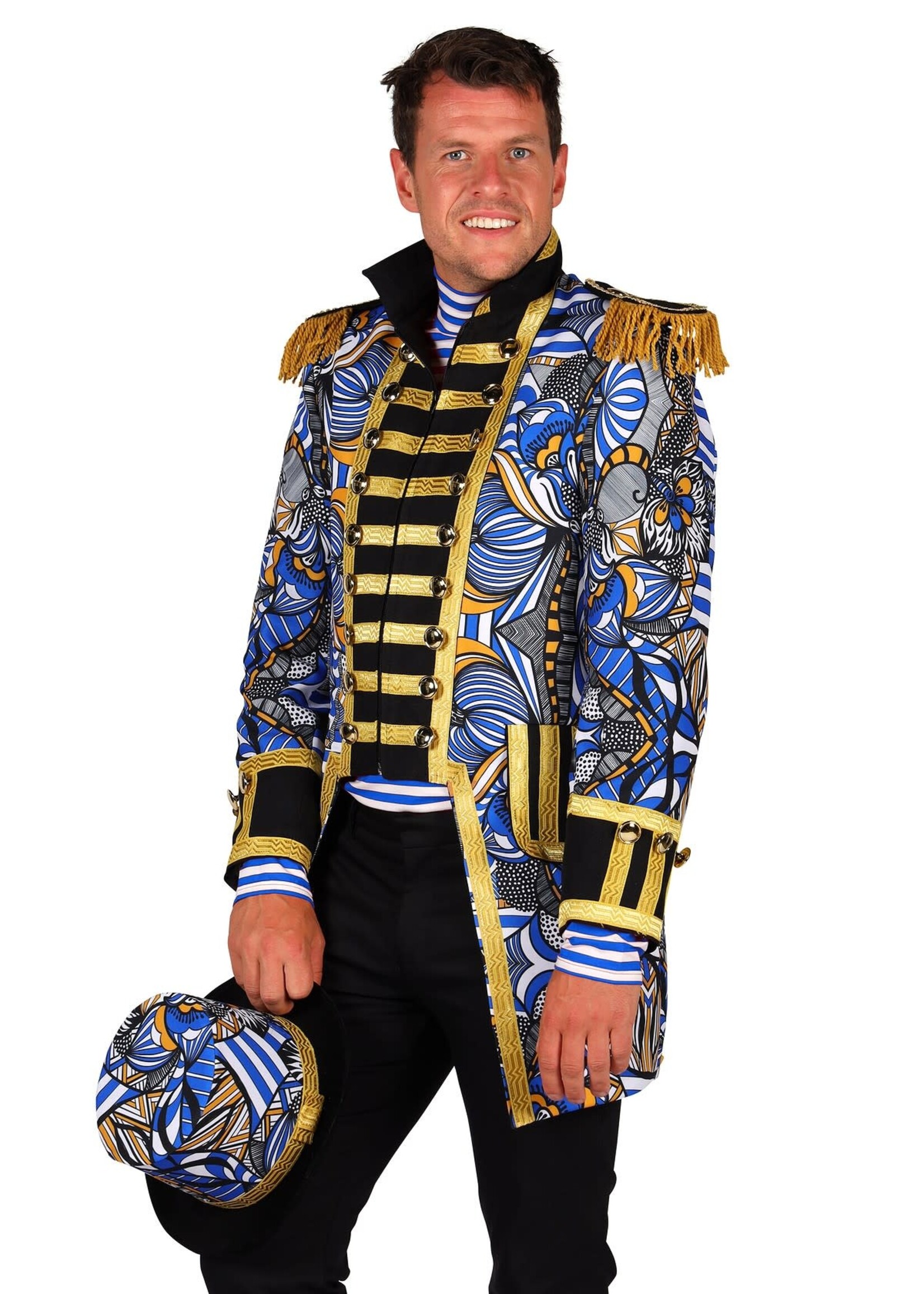 Thetru Herenjas African look, Blauw-Wit