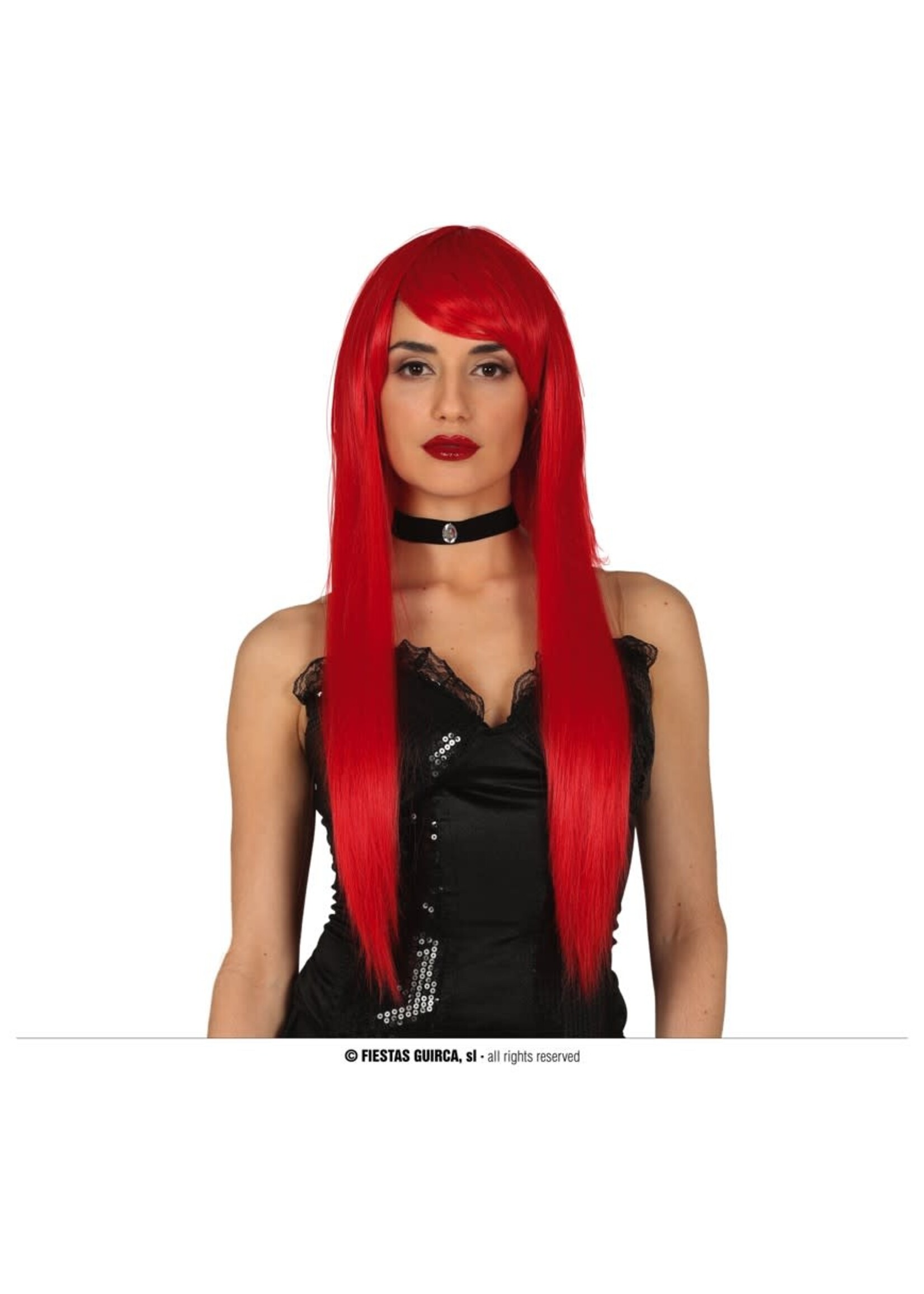 Feestkleding Breda Pruik glamour Rood