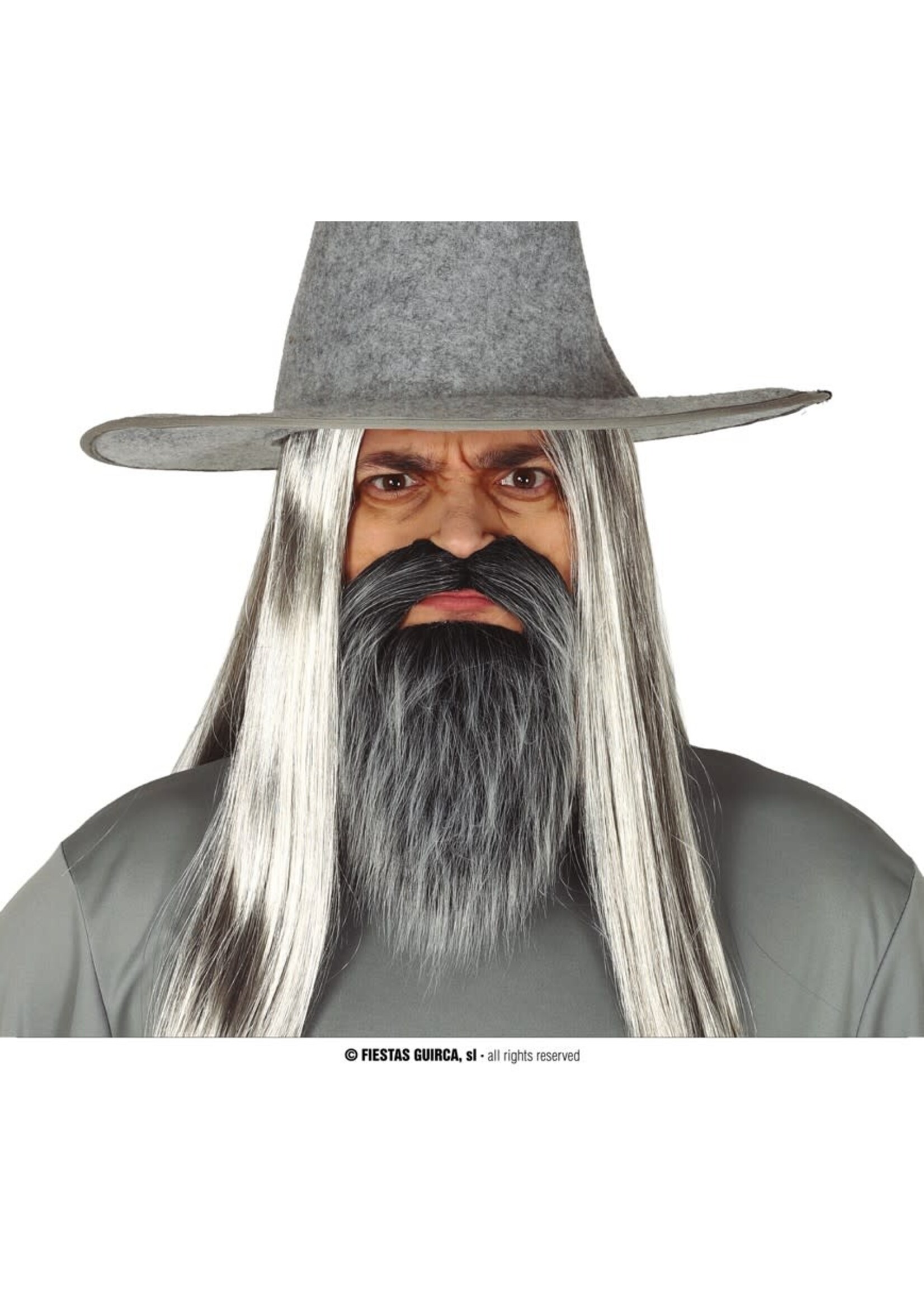 Feestkleding Breda Grijze baard en snor