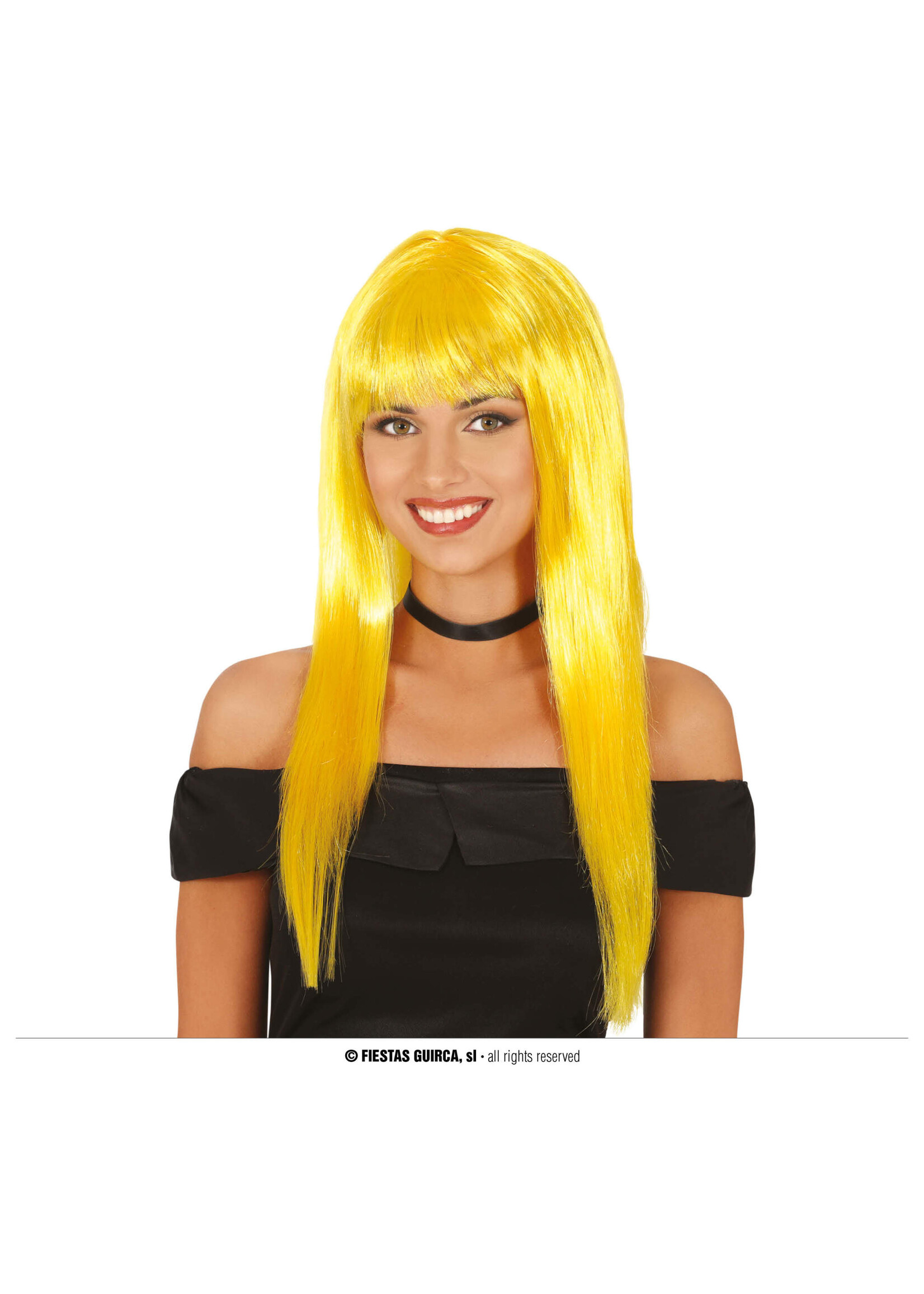 Feestkleding Breda Pruik dames geel