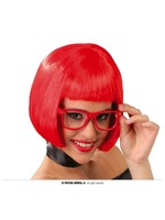 Feestkleding Breda Pruik dames rood kort