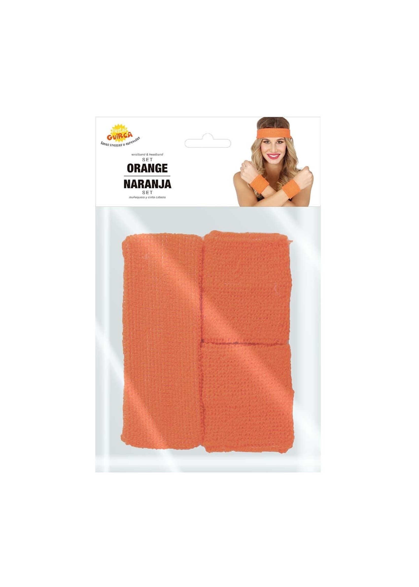 Fiestas Guirca Zweetbandjes set oranje