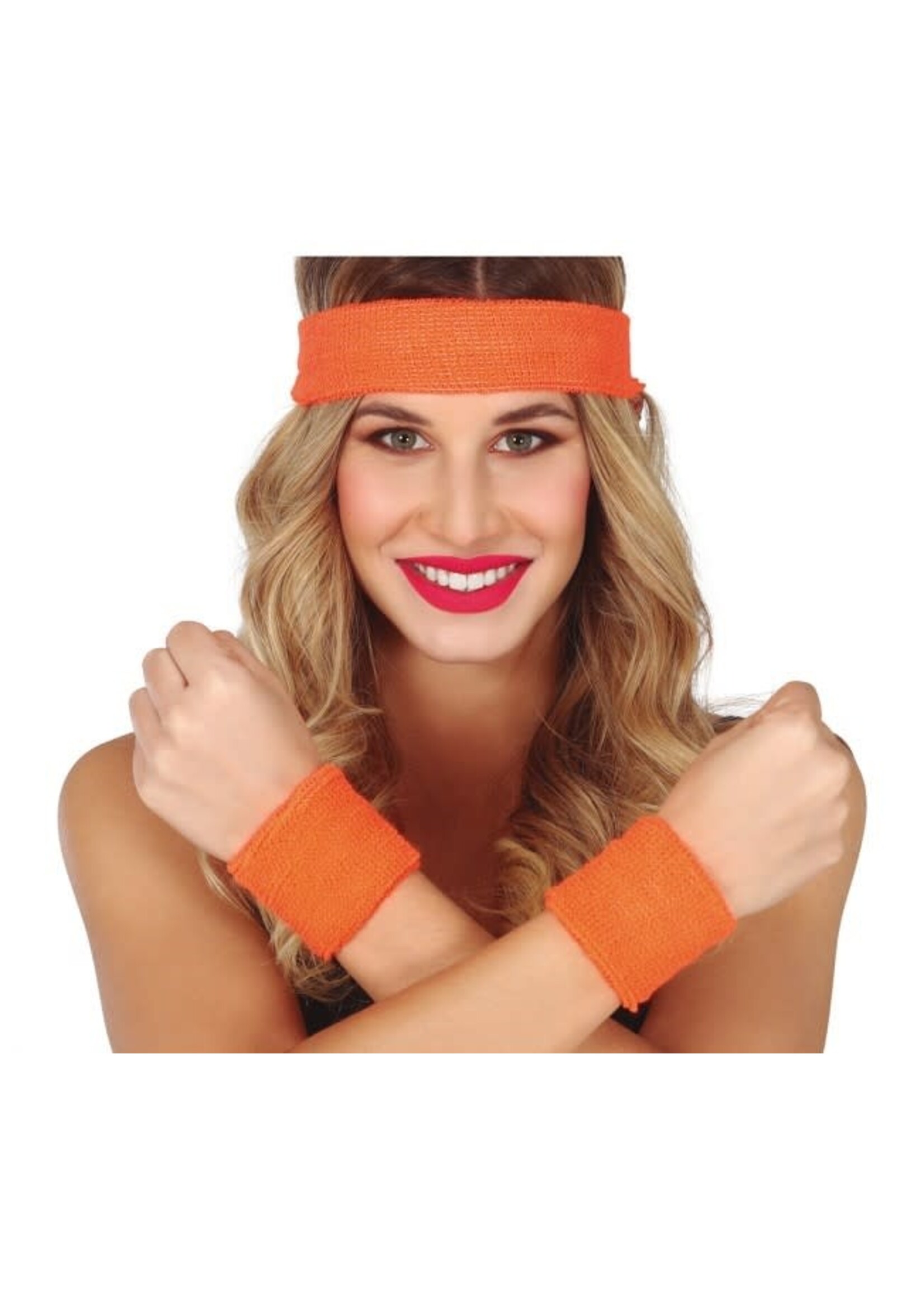 Fiestas Guirca Zweetbandjes set oranje