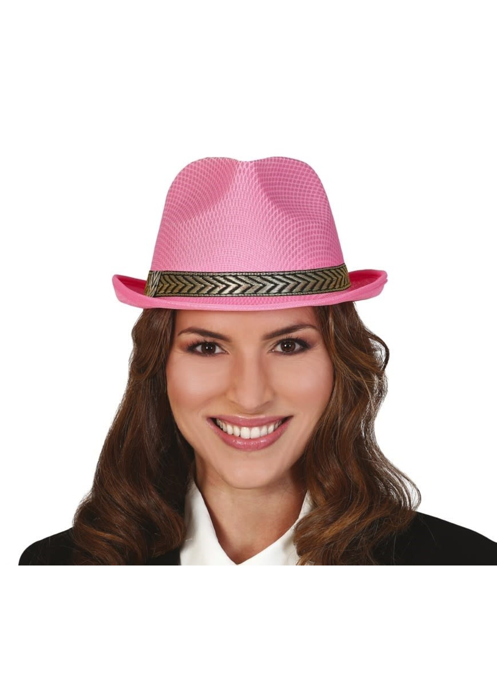 Fiestas Guirca Hoed gangster roze