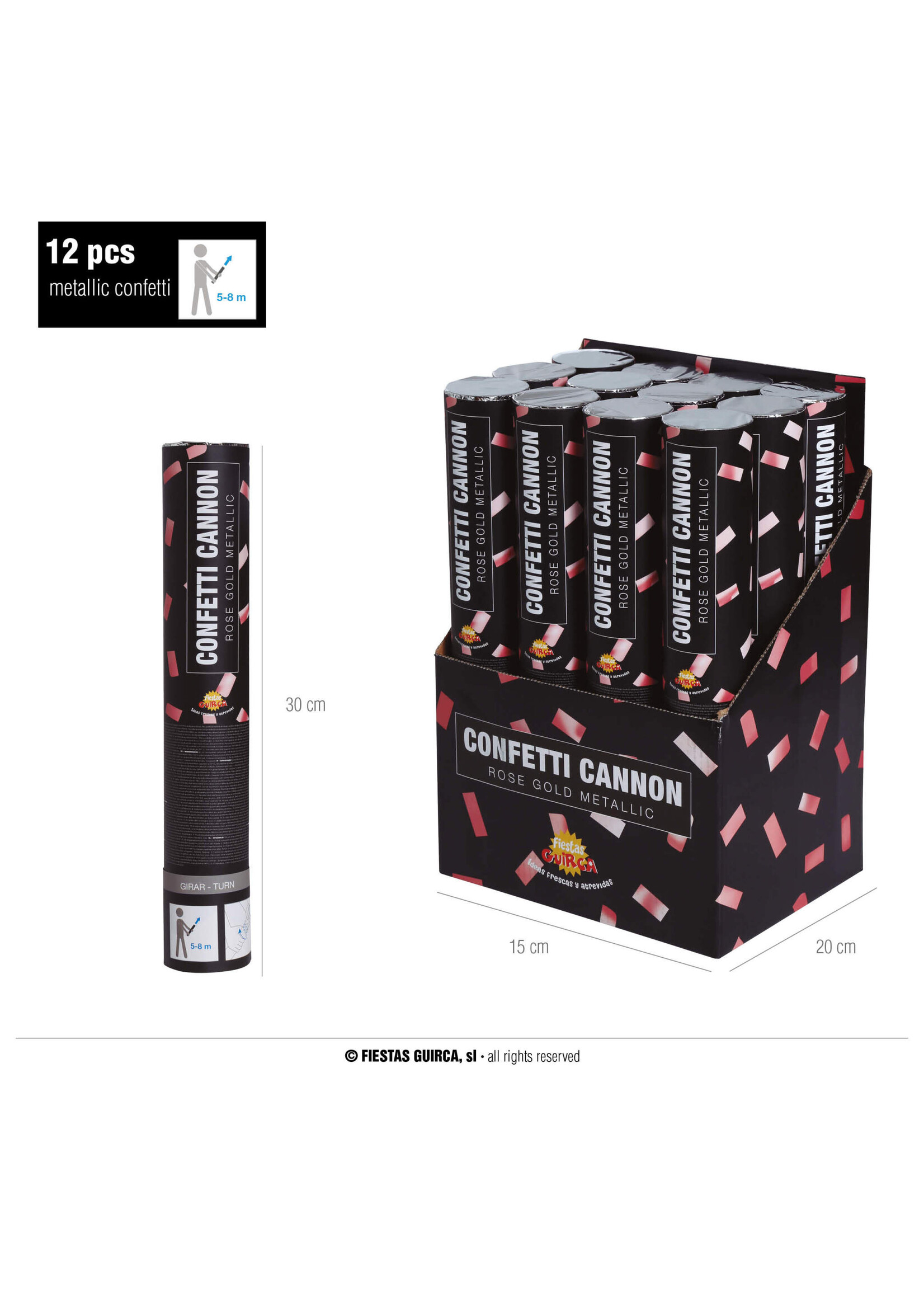 Fiestas Guirca Confettikanon rose goud