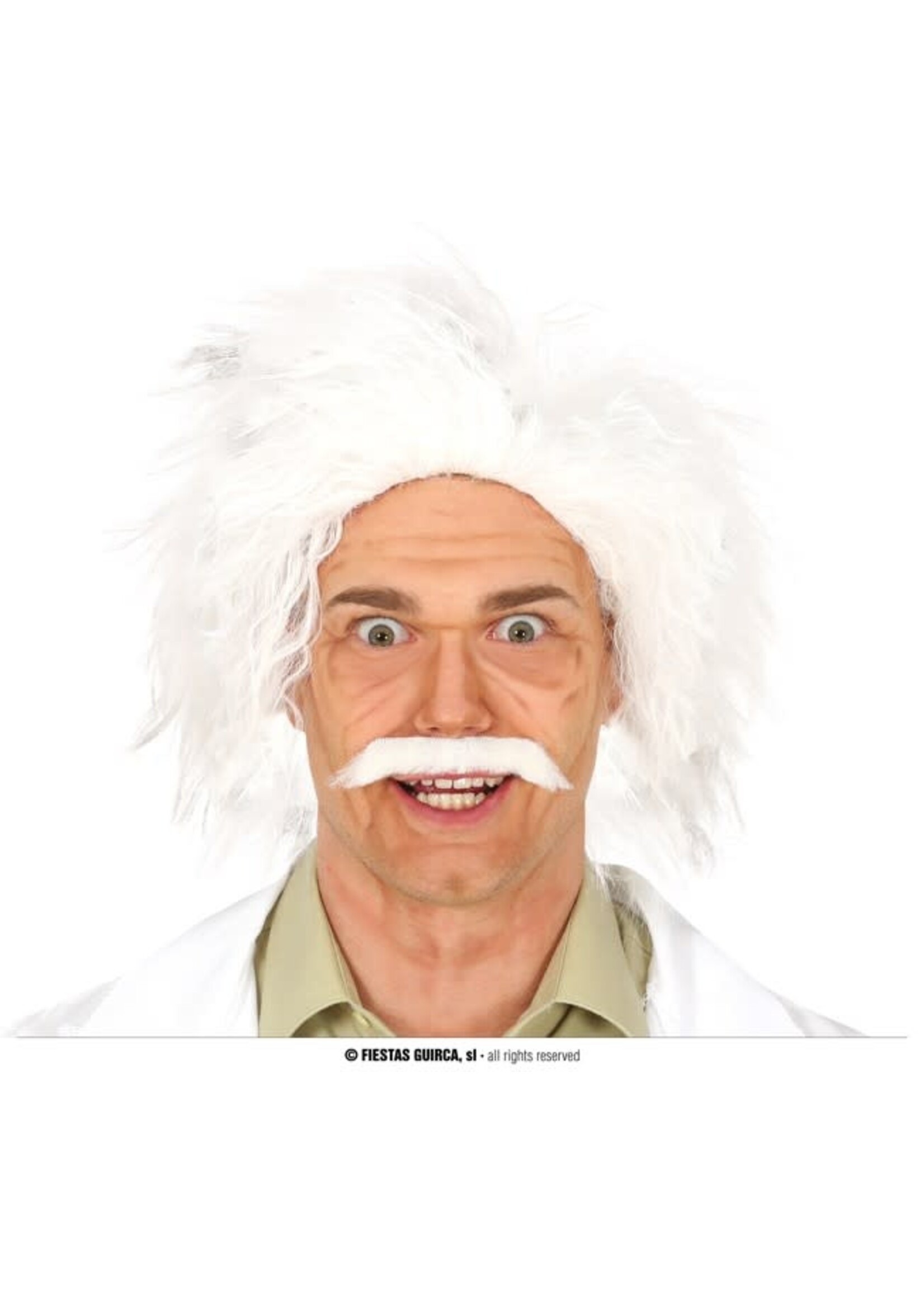 Feestkleding Breda Pruik professor wit haar